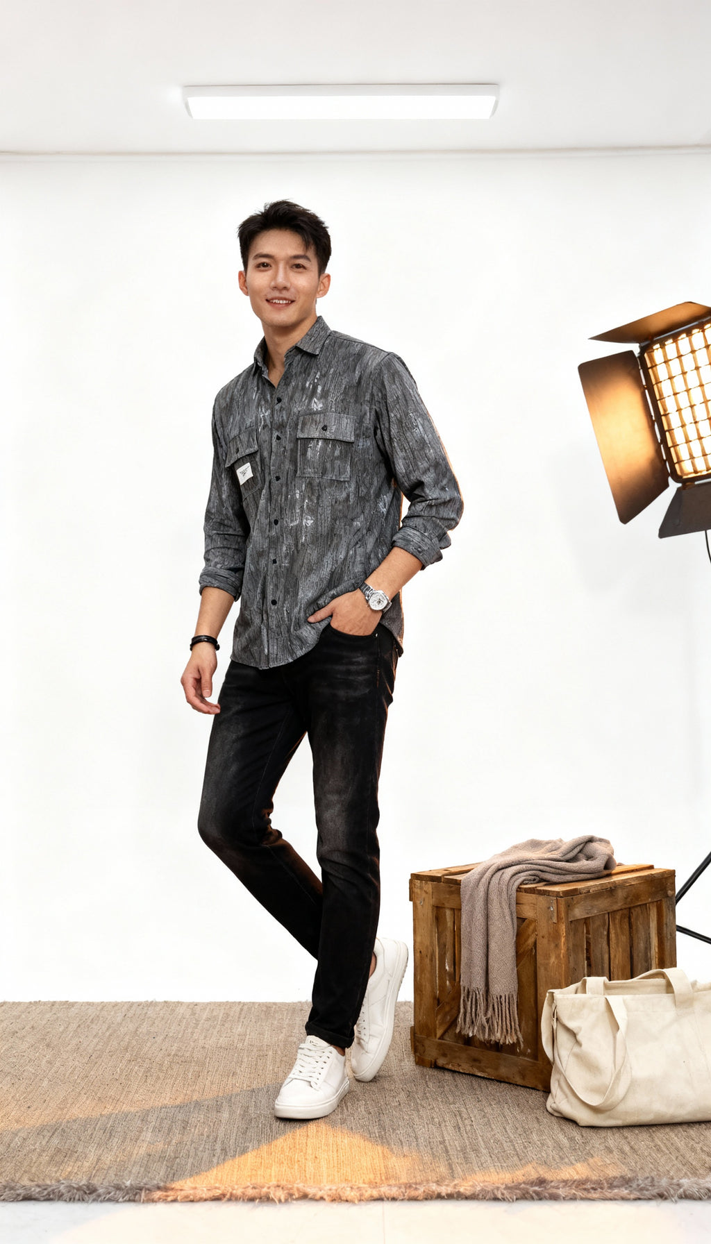 Lining Double Pocket Men's Shirt