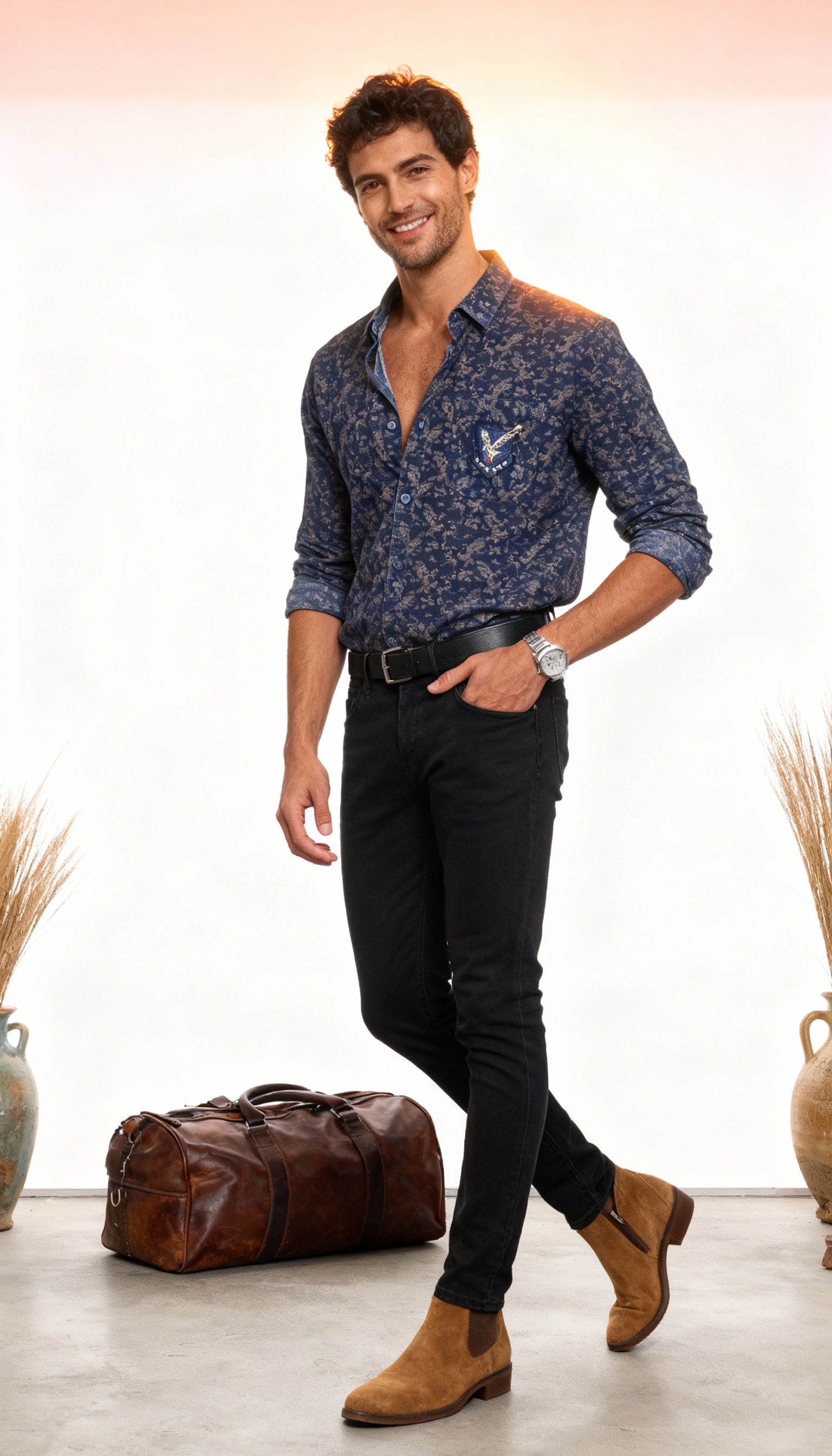 Self Printed Men's Shirt