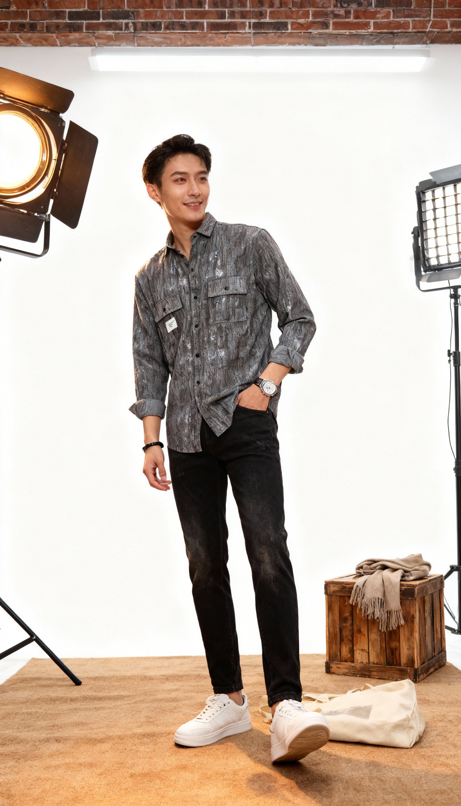 Lining Double Pocket Men's Shirt