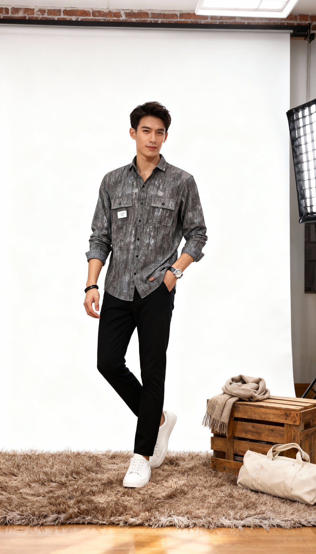 Lining Double Pocket Men's Shirt