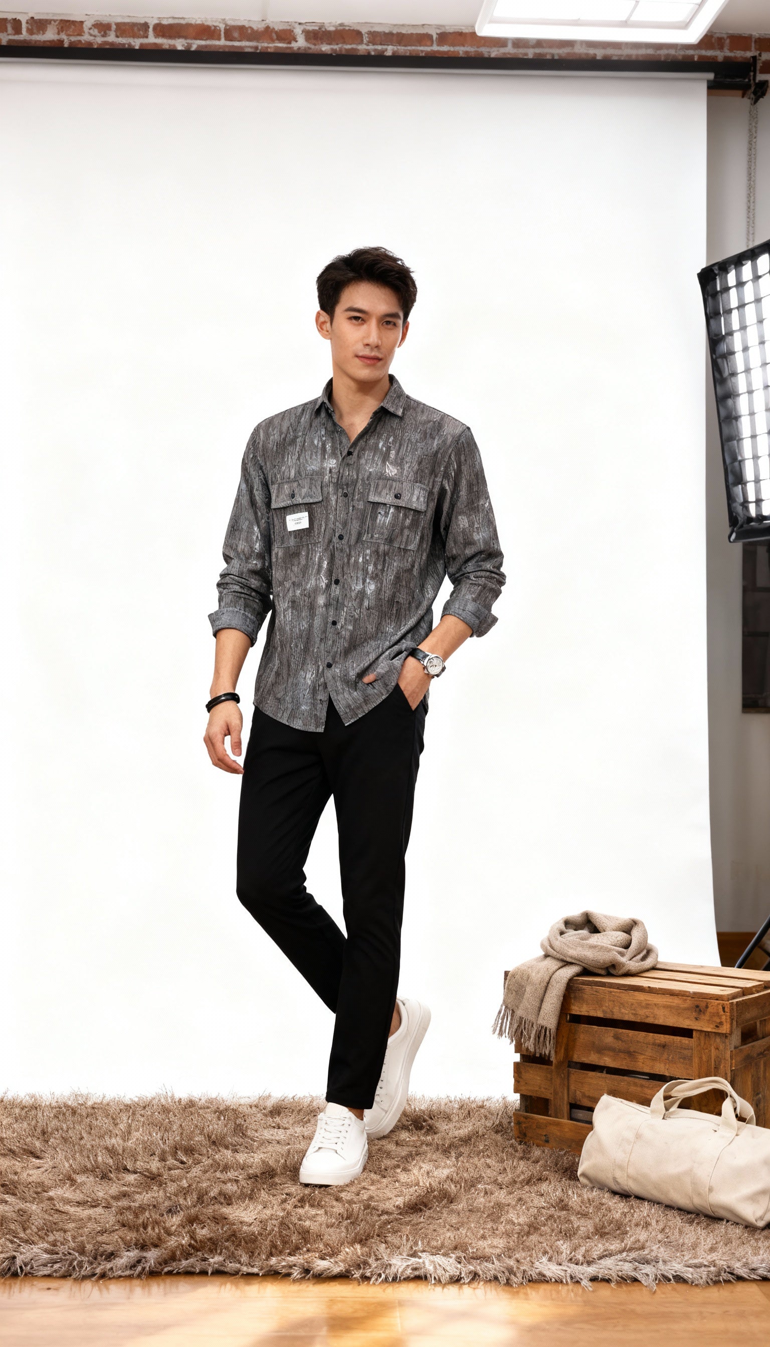 Lining Double Pocket Men's Shirt