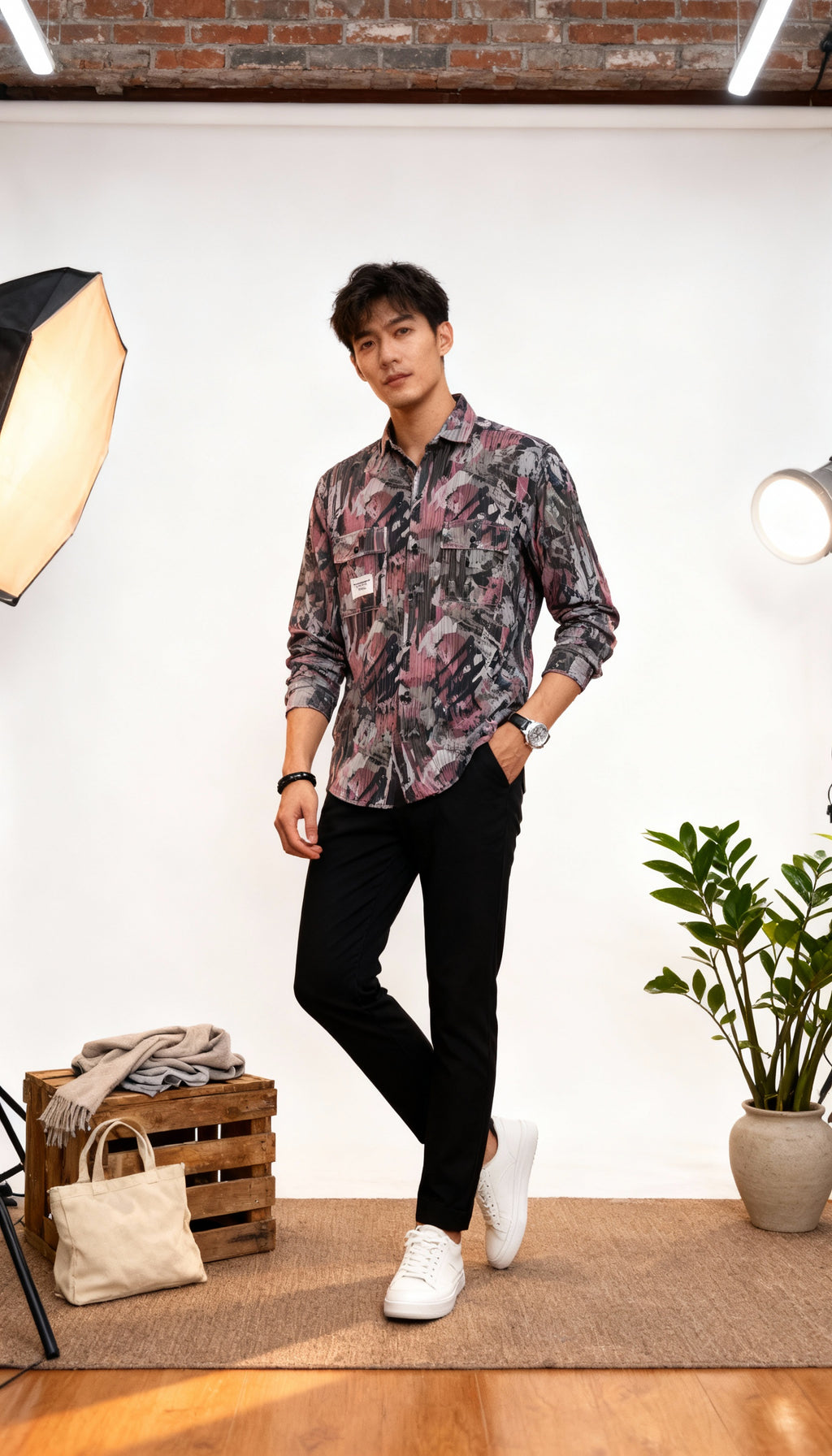 Lining Double Pocket Men's Shirt