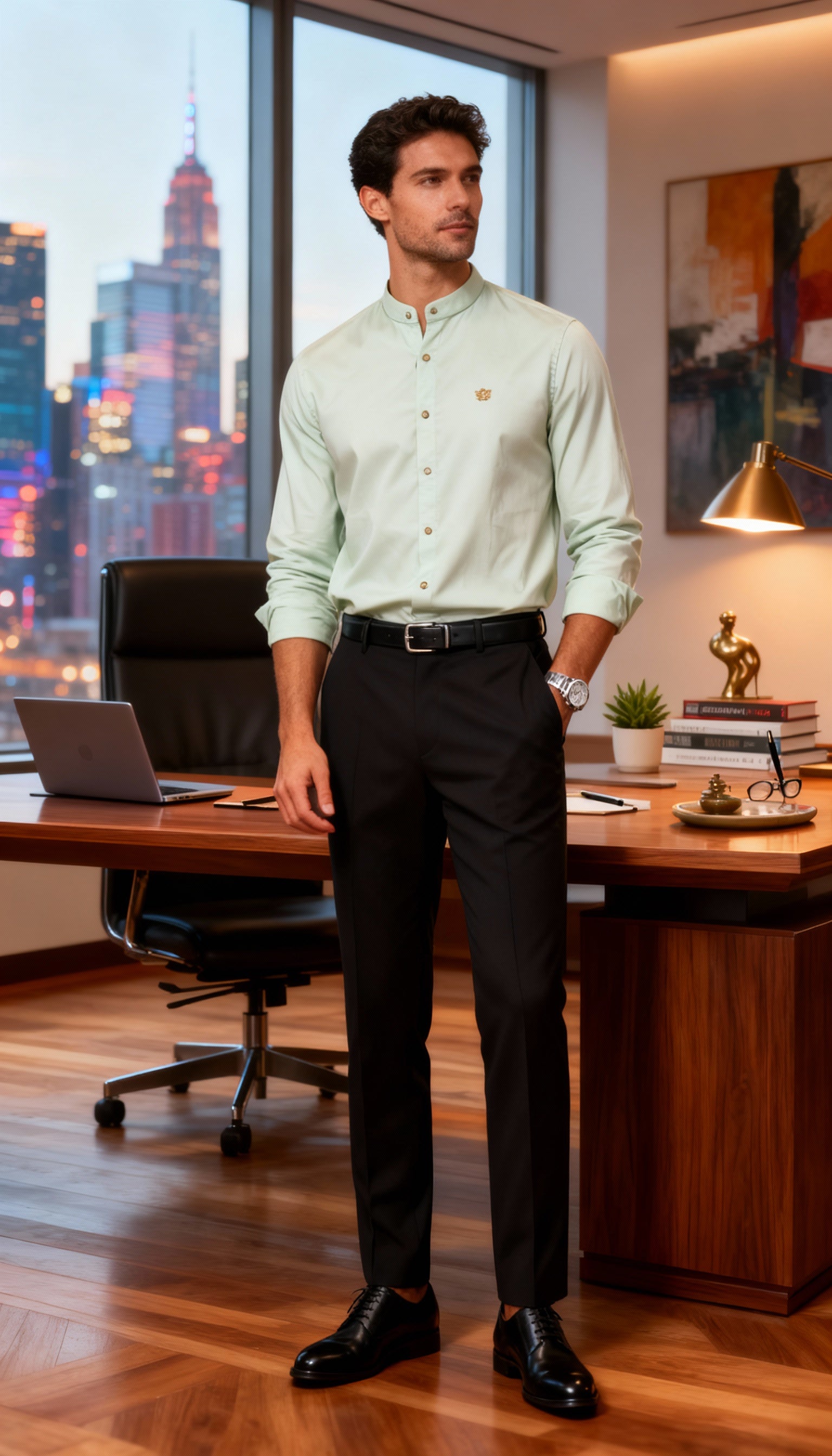 Solid Plain Club Wear Men's Shirt