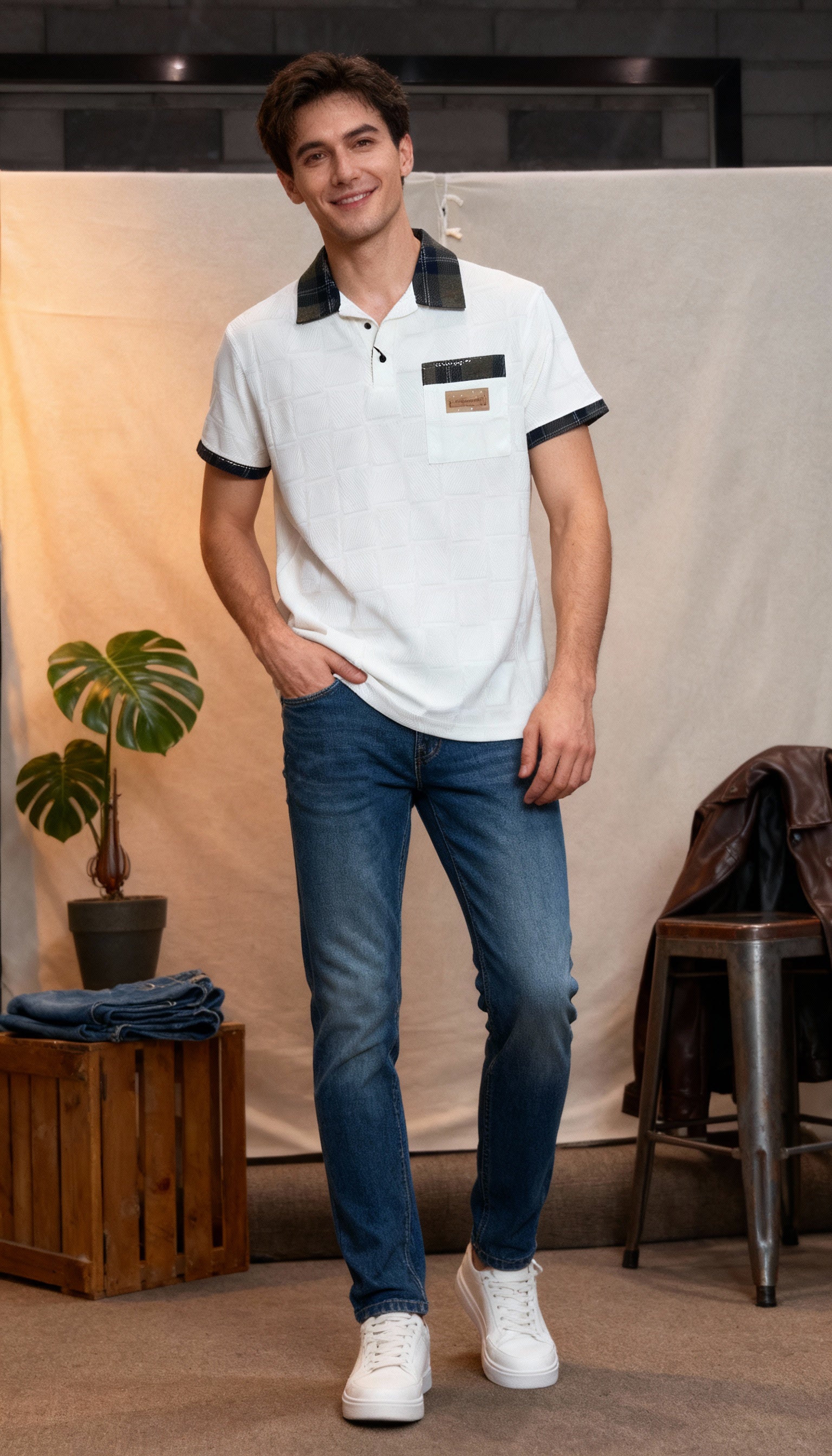 Casual Polo Men's T-Shirt With Designed Pocket