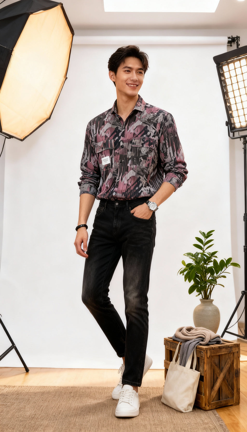 Lining Double Pocket Men's Shirt