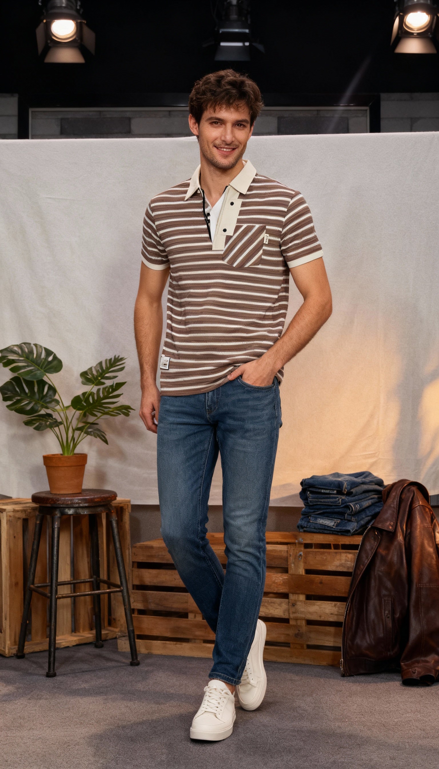 Stripe Polo Men's T-Shirt