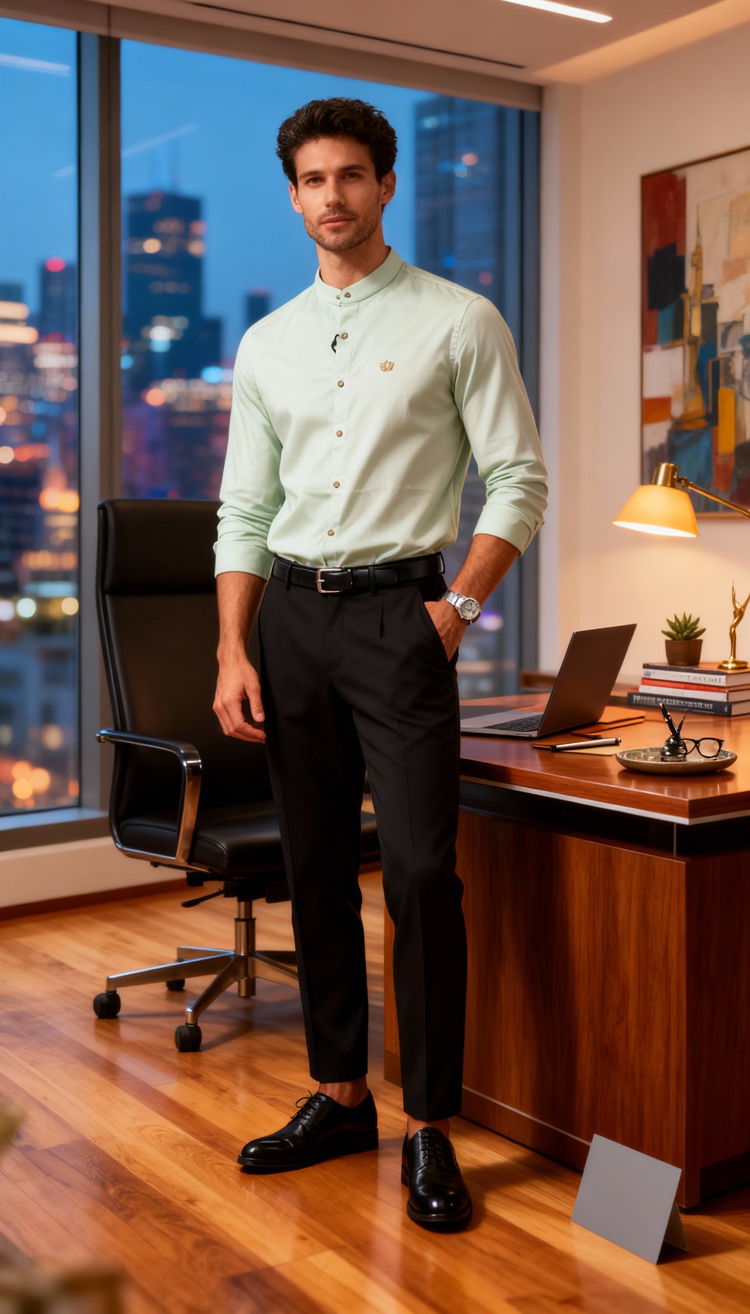 Solid Plain Club Wear Men's Shirt