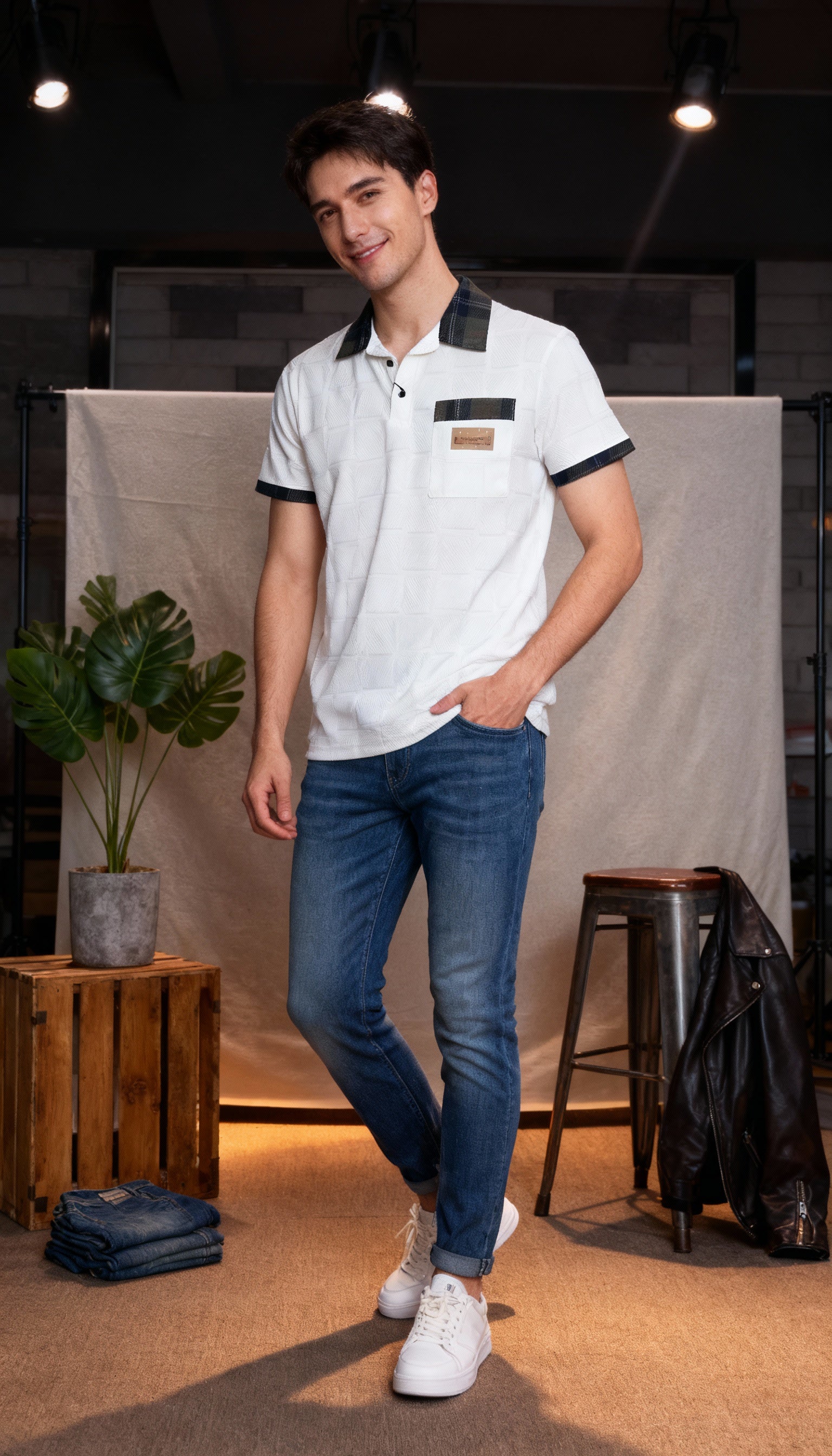Casual Polo Men's T-Shirt With Designed Pocket