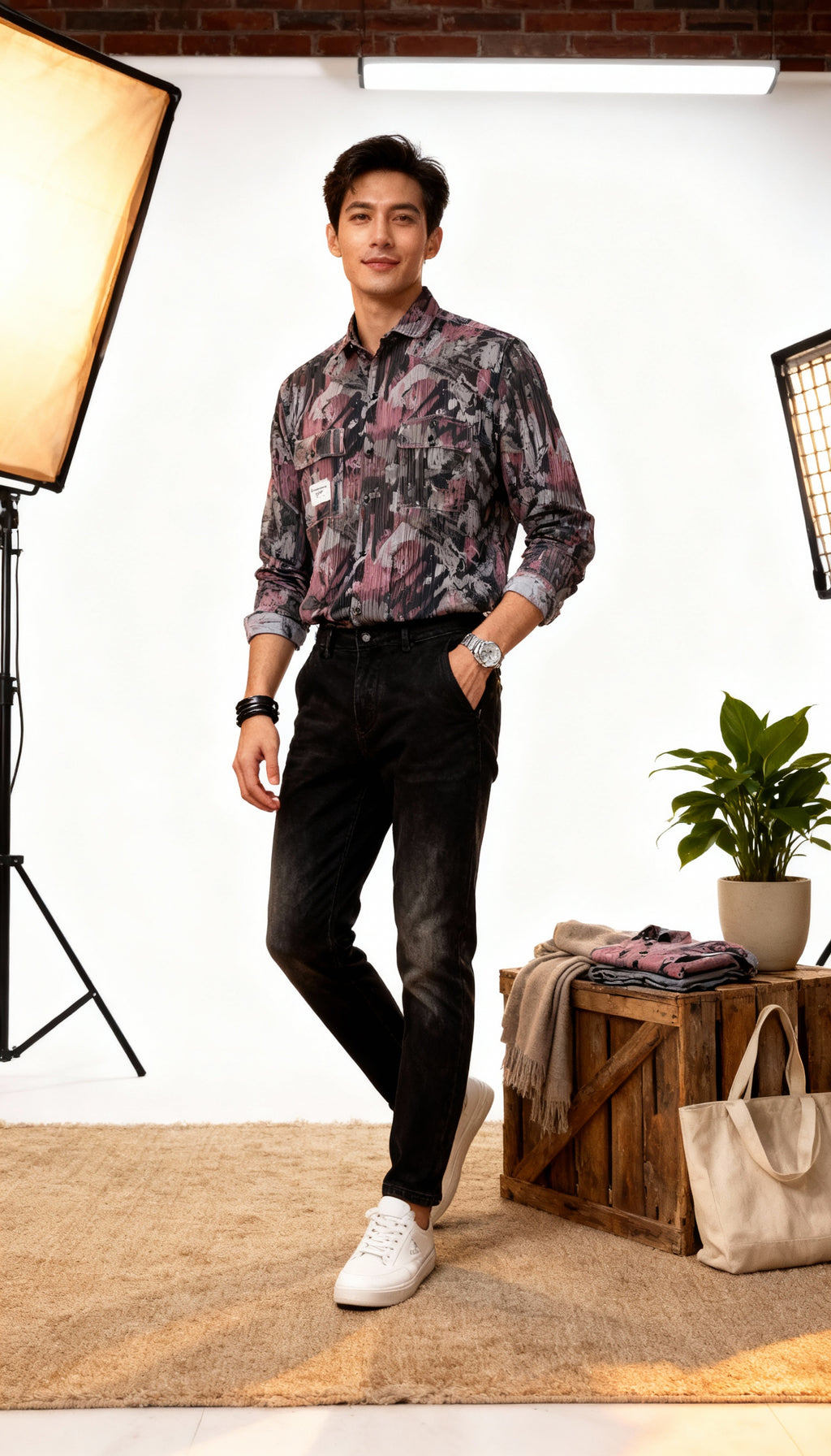 Lining Double Pocket Men's Shirt