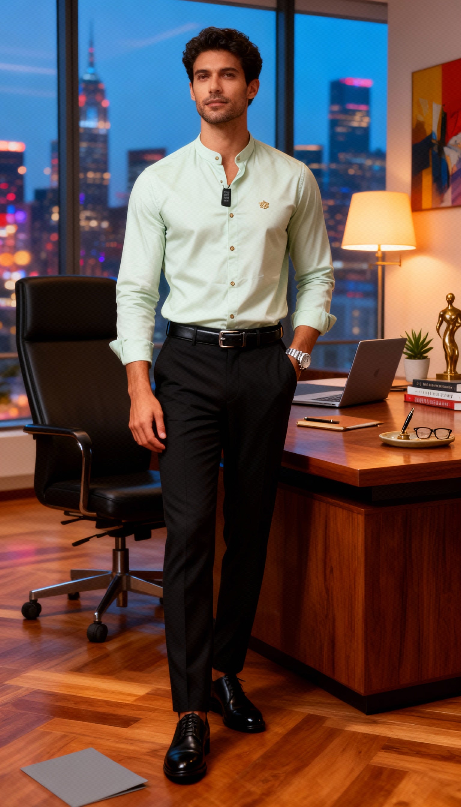 Solid Plain Club Wear Men's Shirt