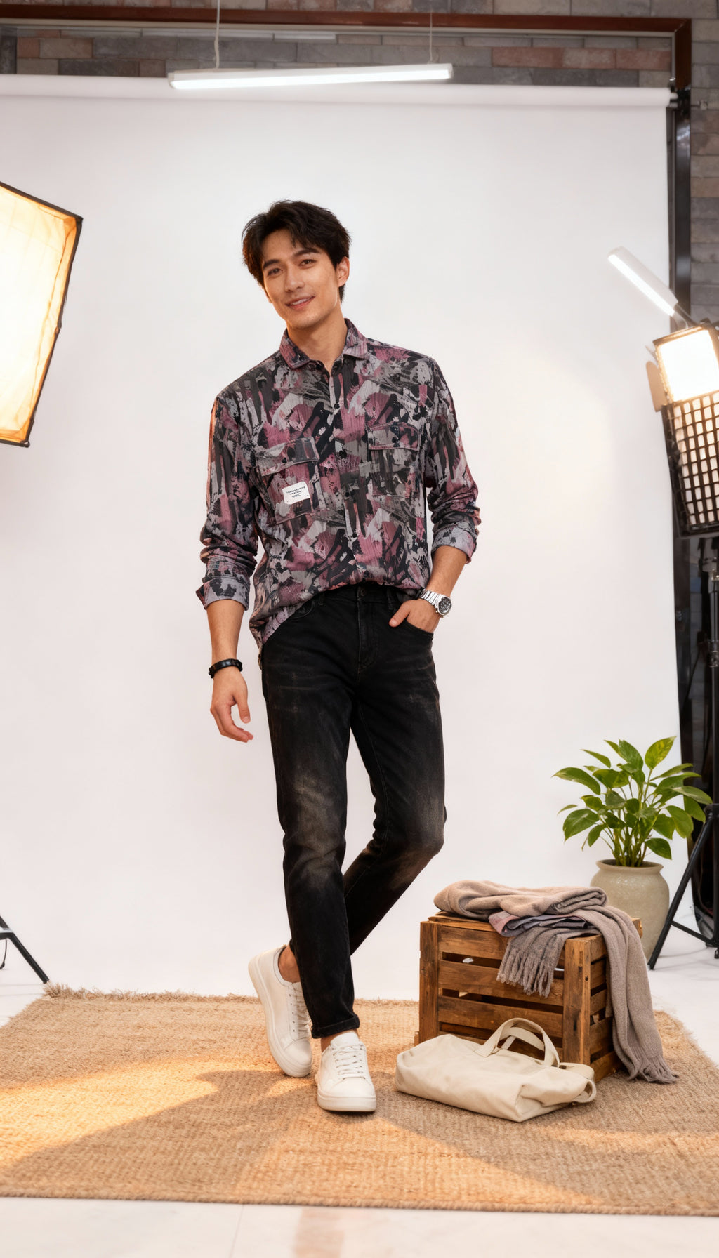 Lining Double Pocket Men's Shirt