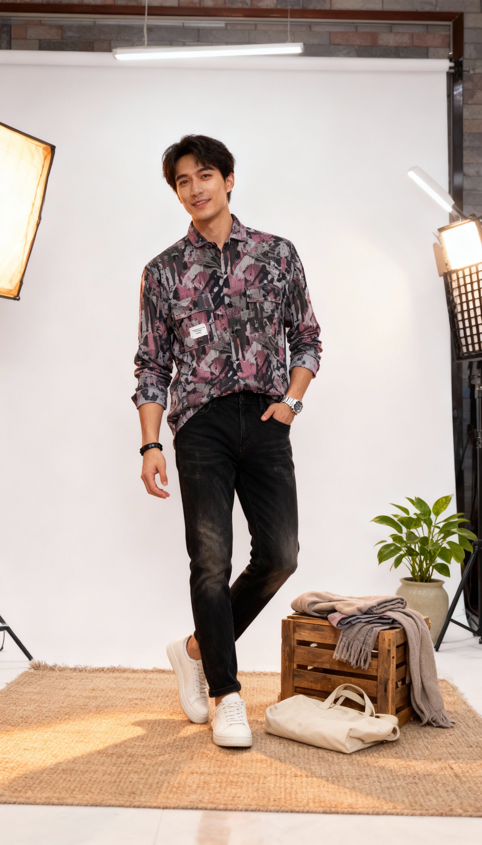 Lining Double Pocket Men's Shirt