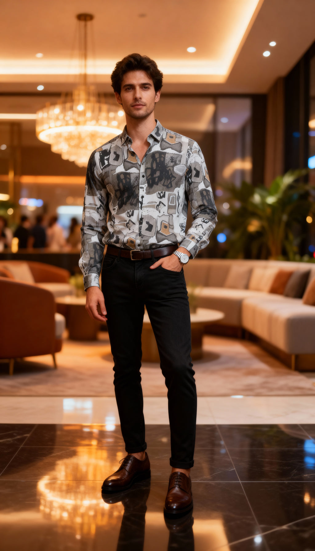 Fancy Printed Designer Party Wear Men's Shirt