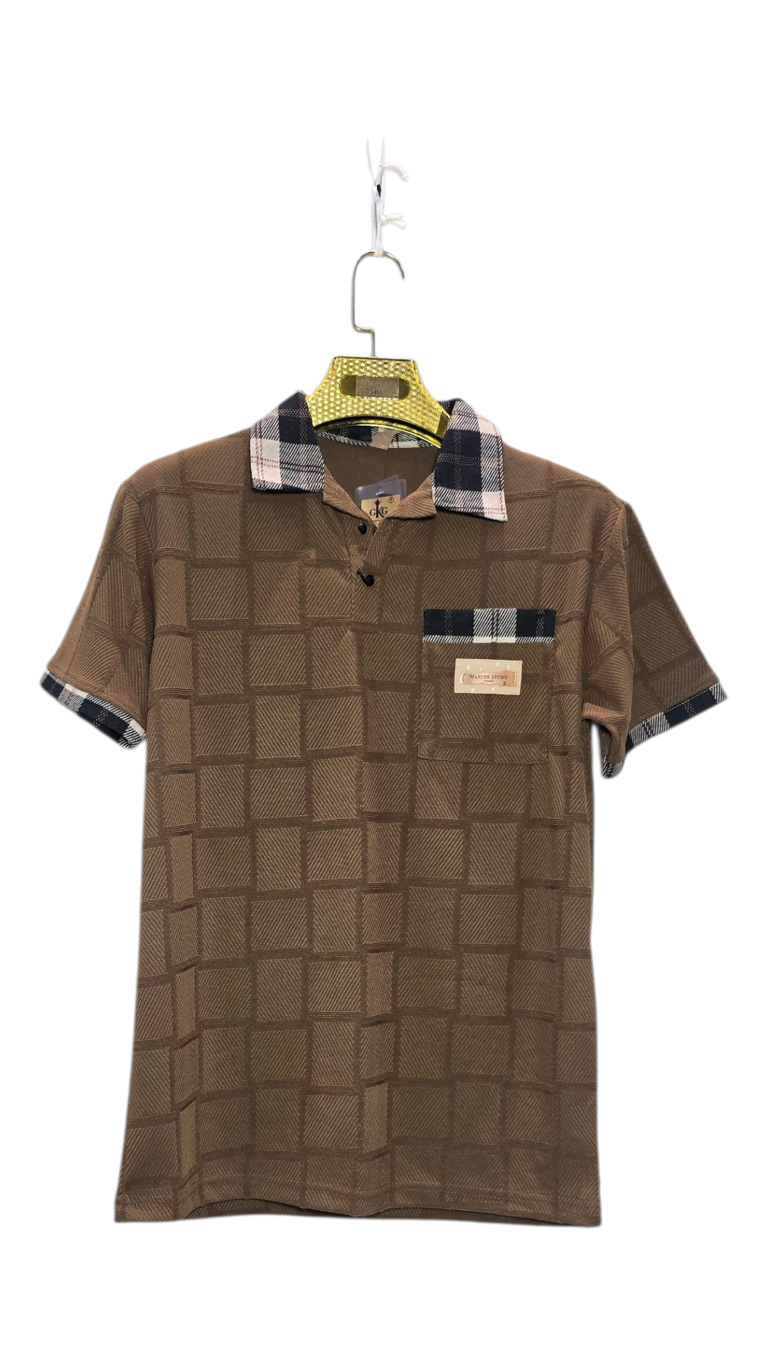 Checks Polo Men's T-Shirt With Designed Pocket