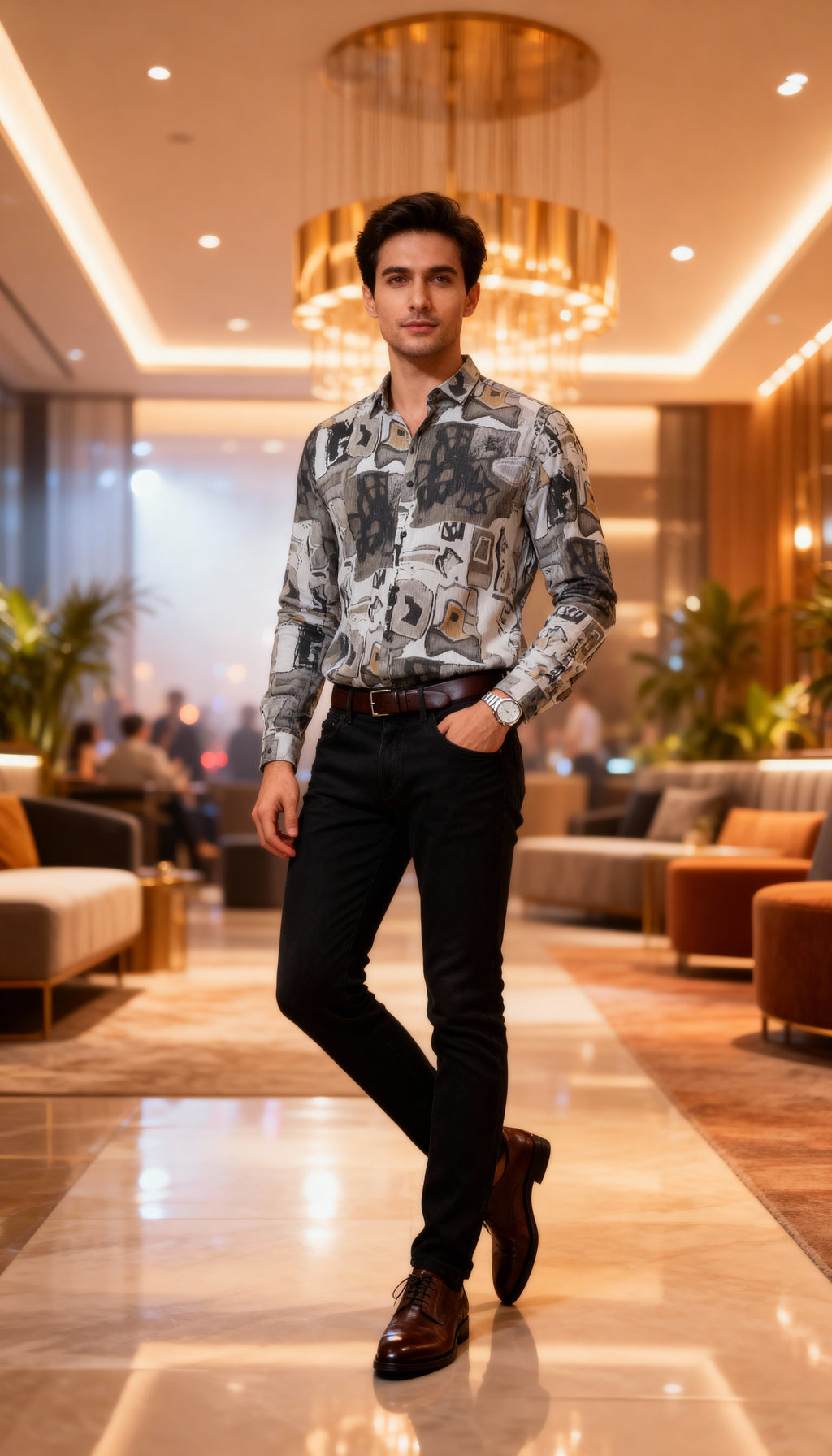 Fancy Printed Designer Party Wear Men's Shirt