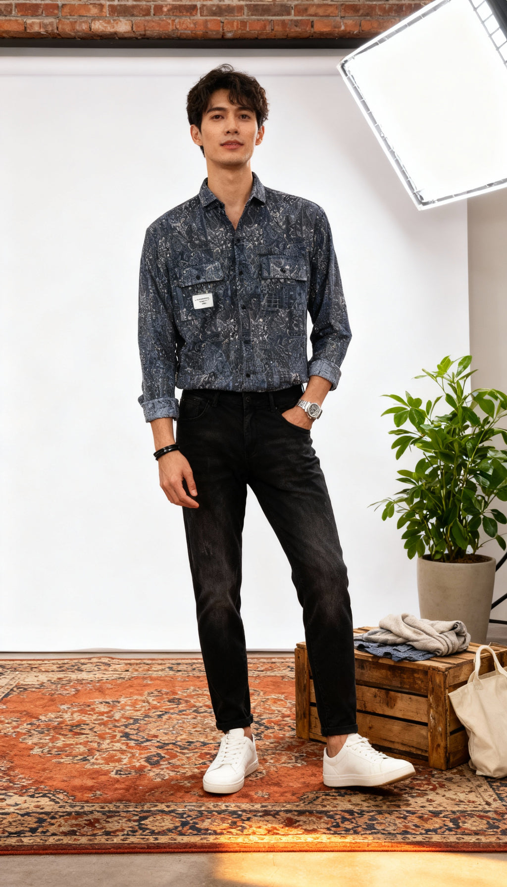 Lining Double Pocket Men's Shirt