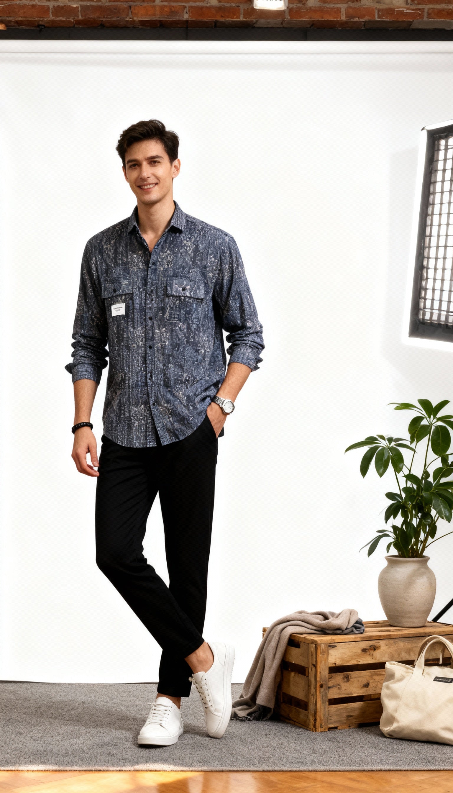 Lining Double Pocket Men's Shirt
