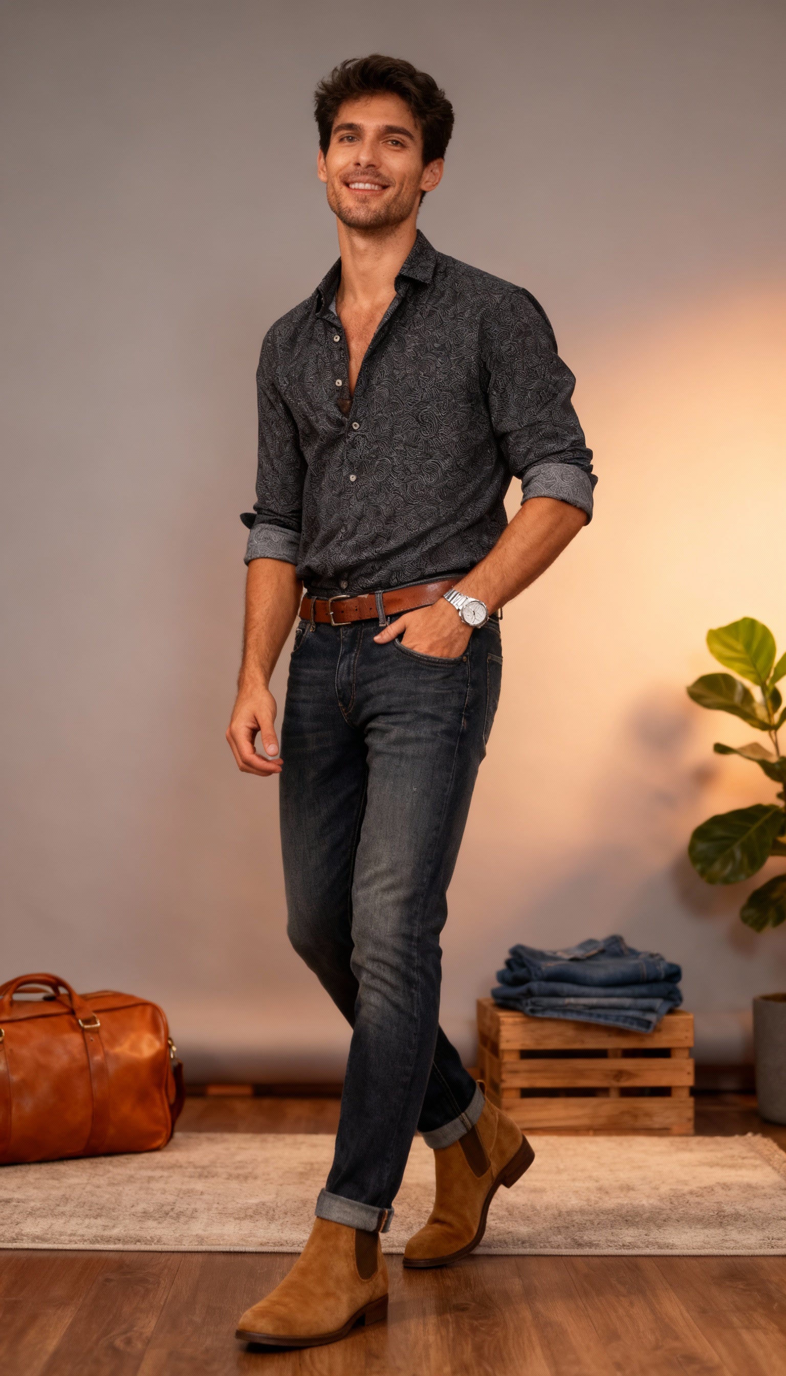 Self Printed Design Men's Shirt