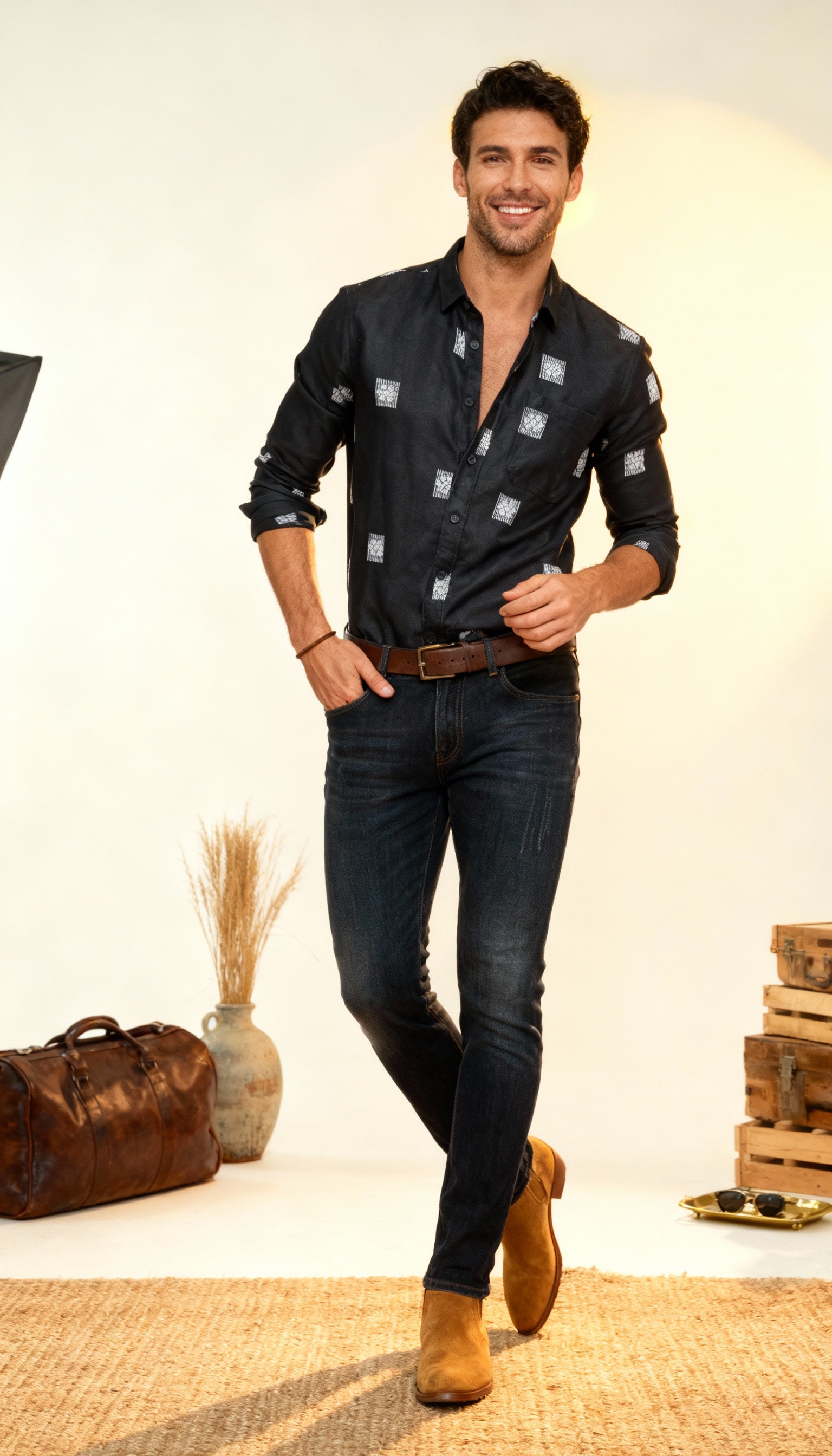 Self Printed Men's Shirt