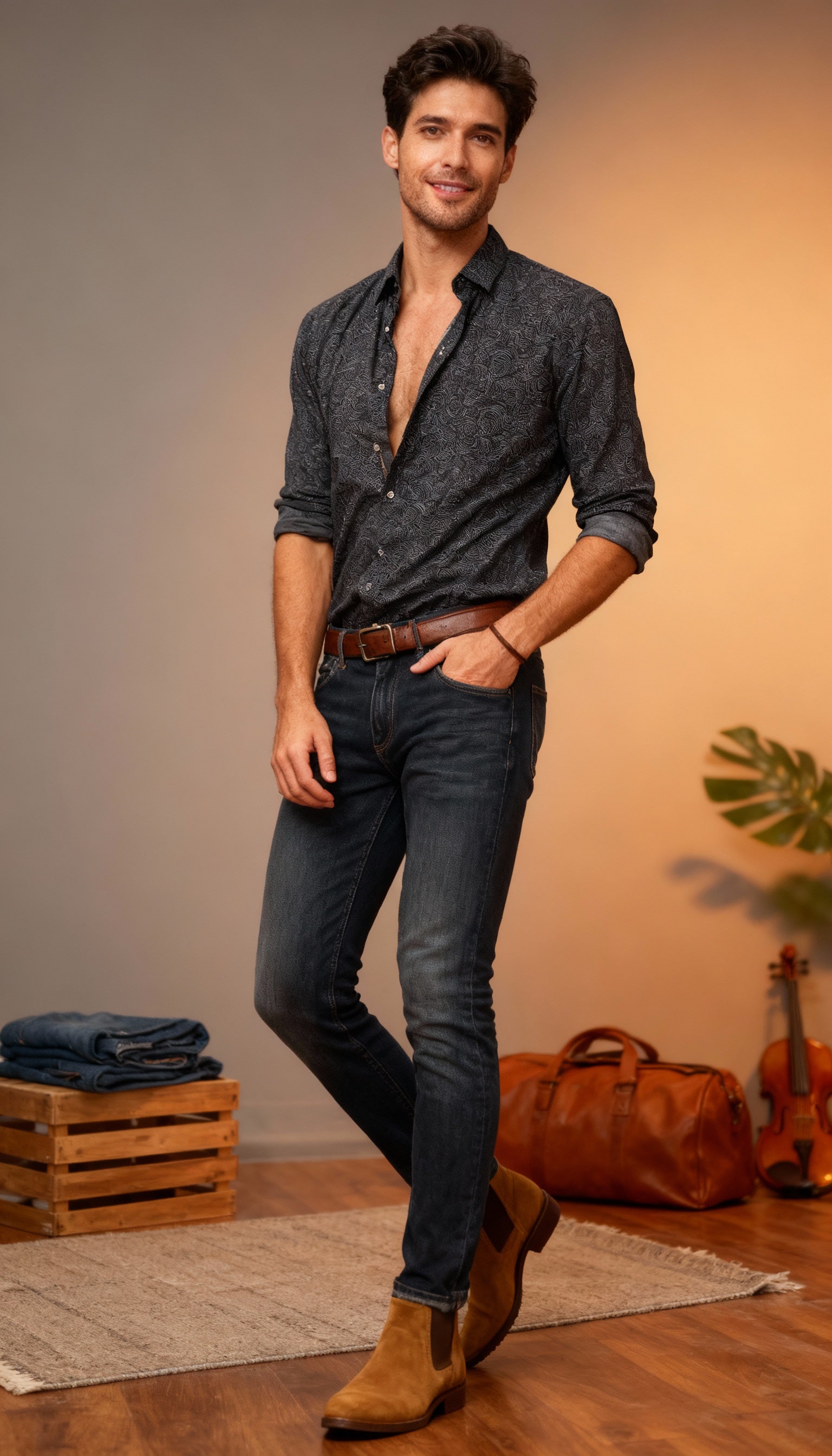 Self Printed Design Men's Shirt