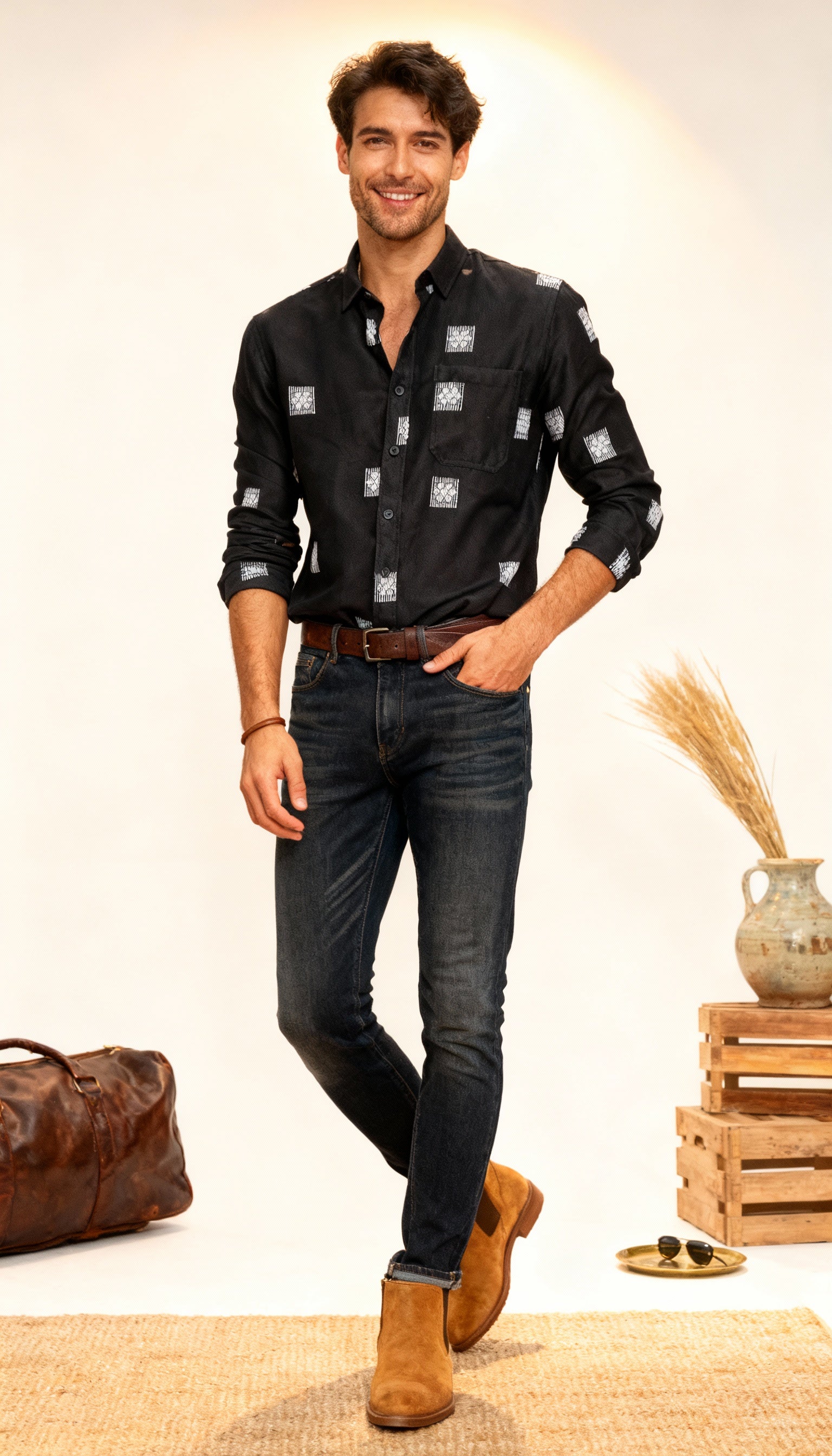 Self Printed Men's Shirt