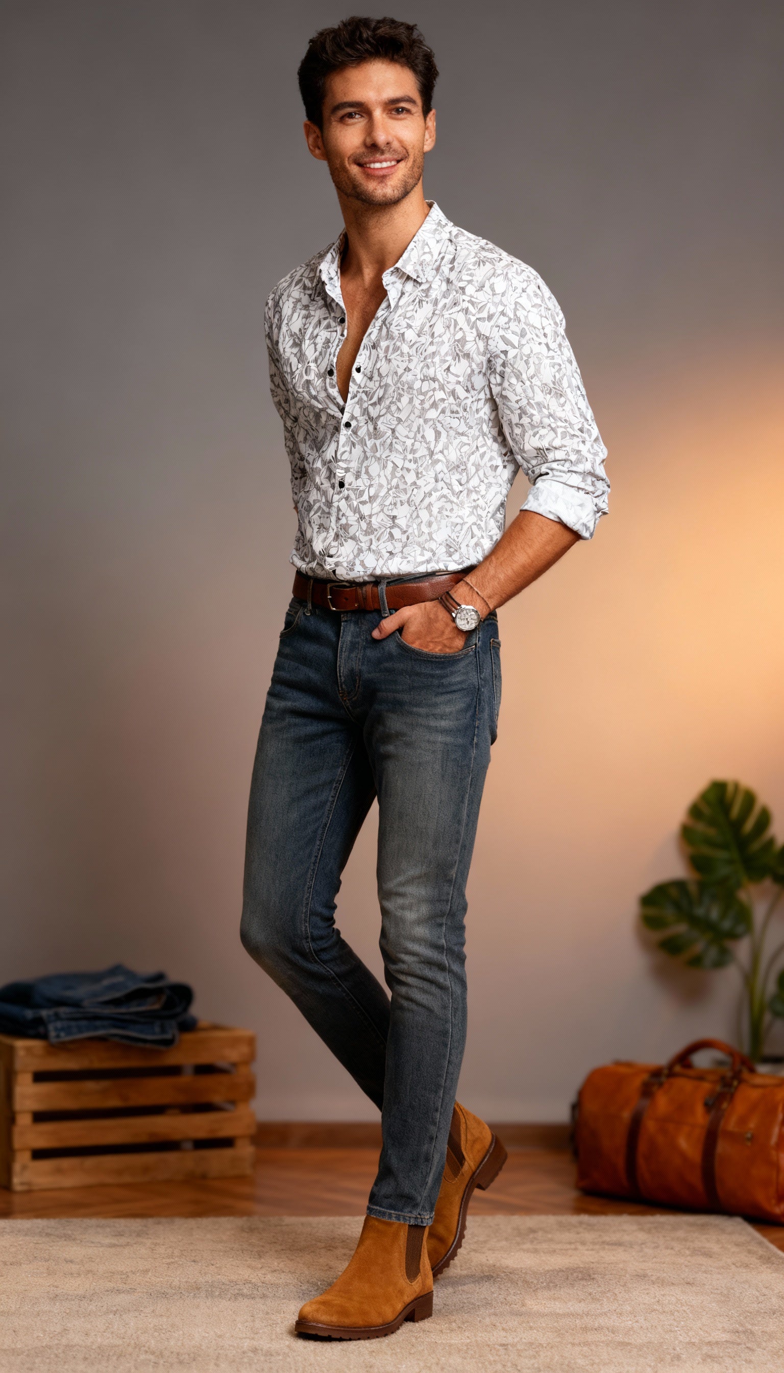 Self Printed Men's Shirt