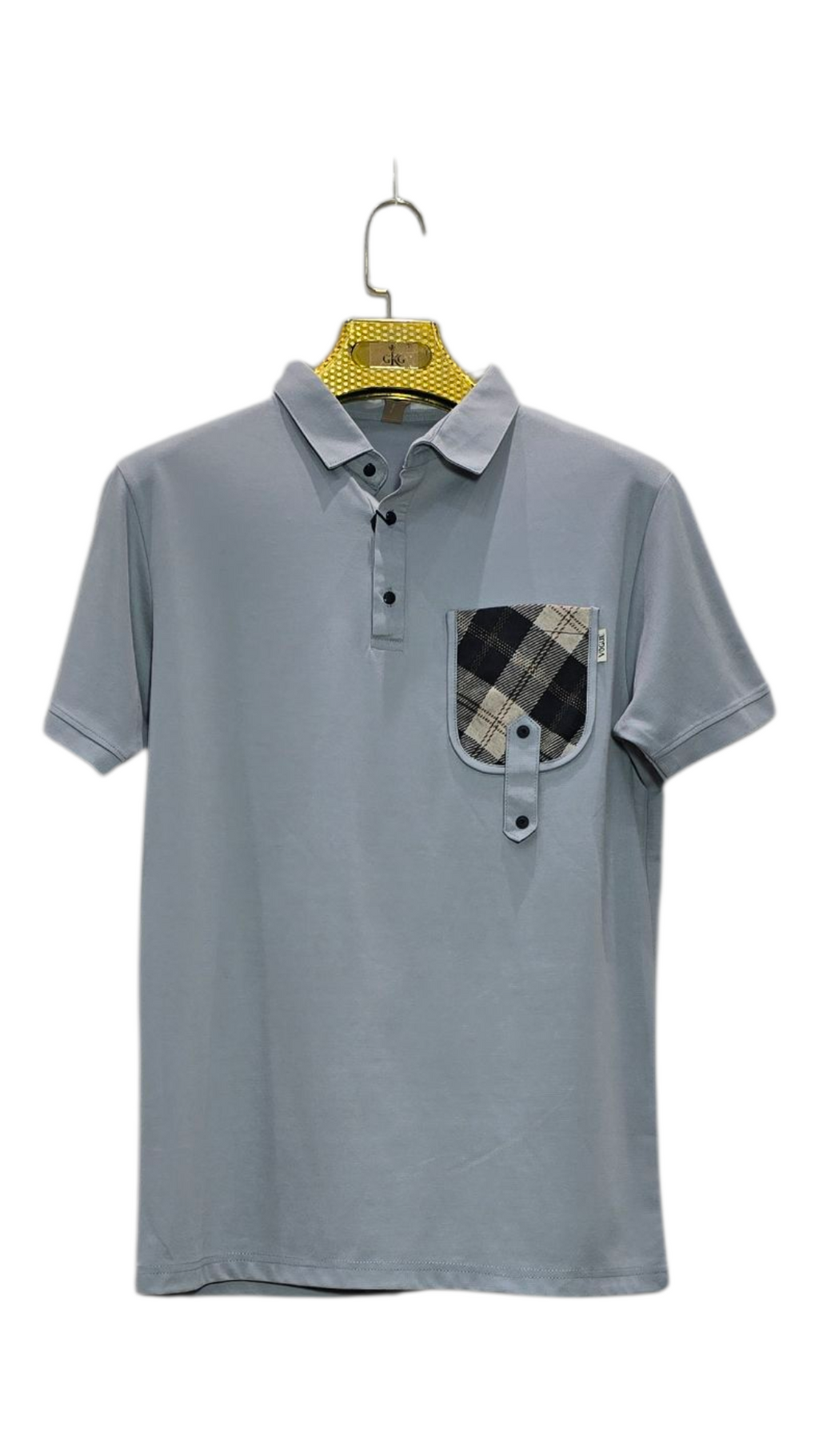 Plain Men's Polo T-Shirt With Designed Pocket