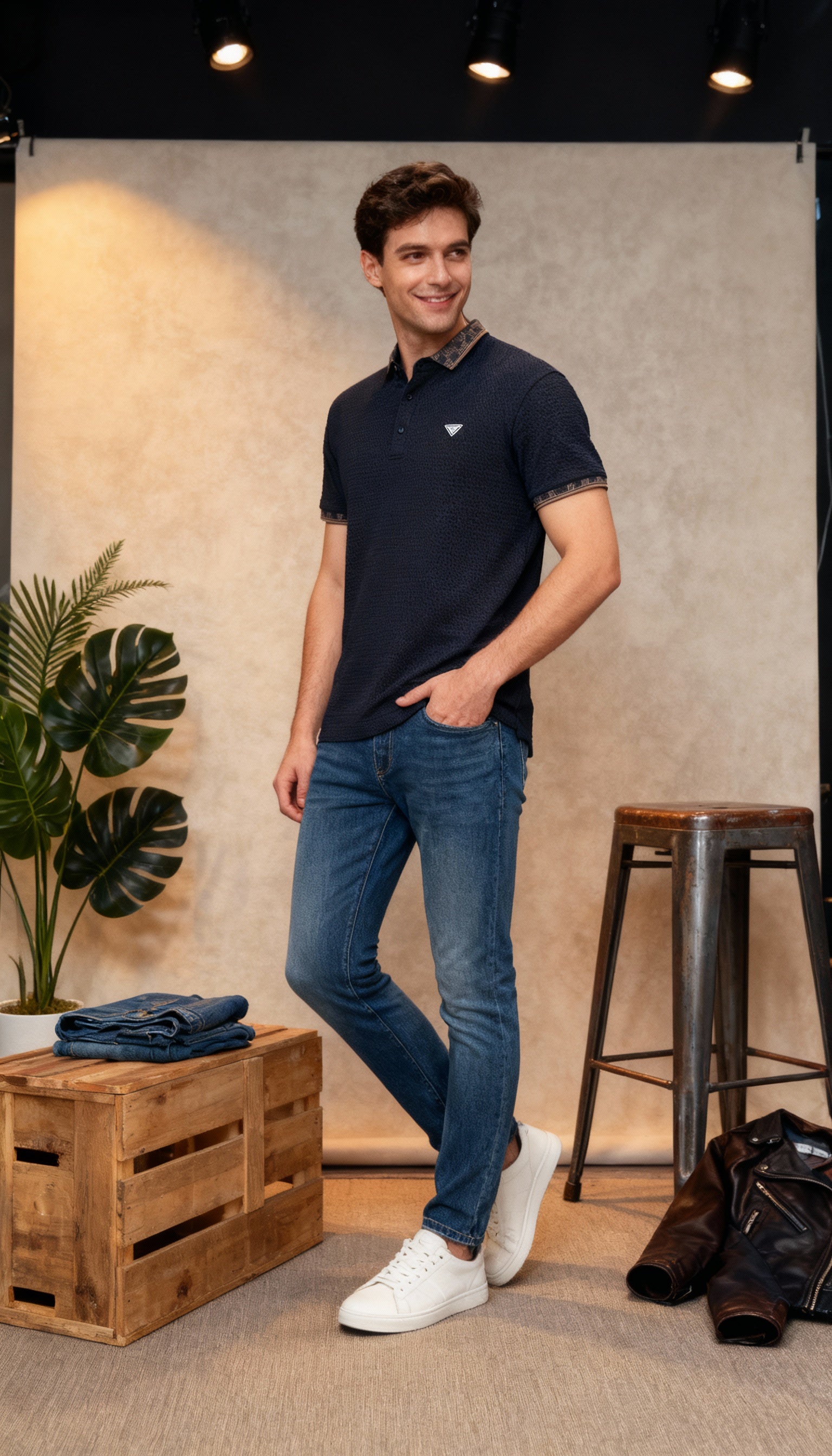 Self Design Polo Men's T-Shirt