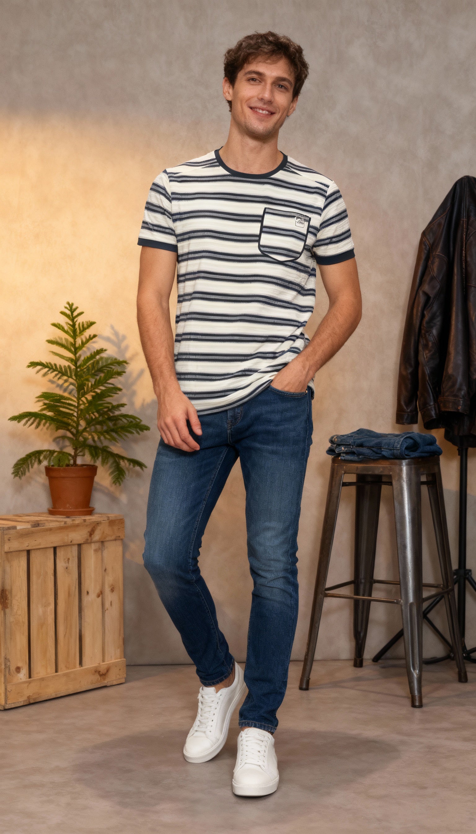 Stripe With Pocket Men's T-Shirt