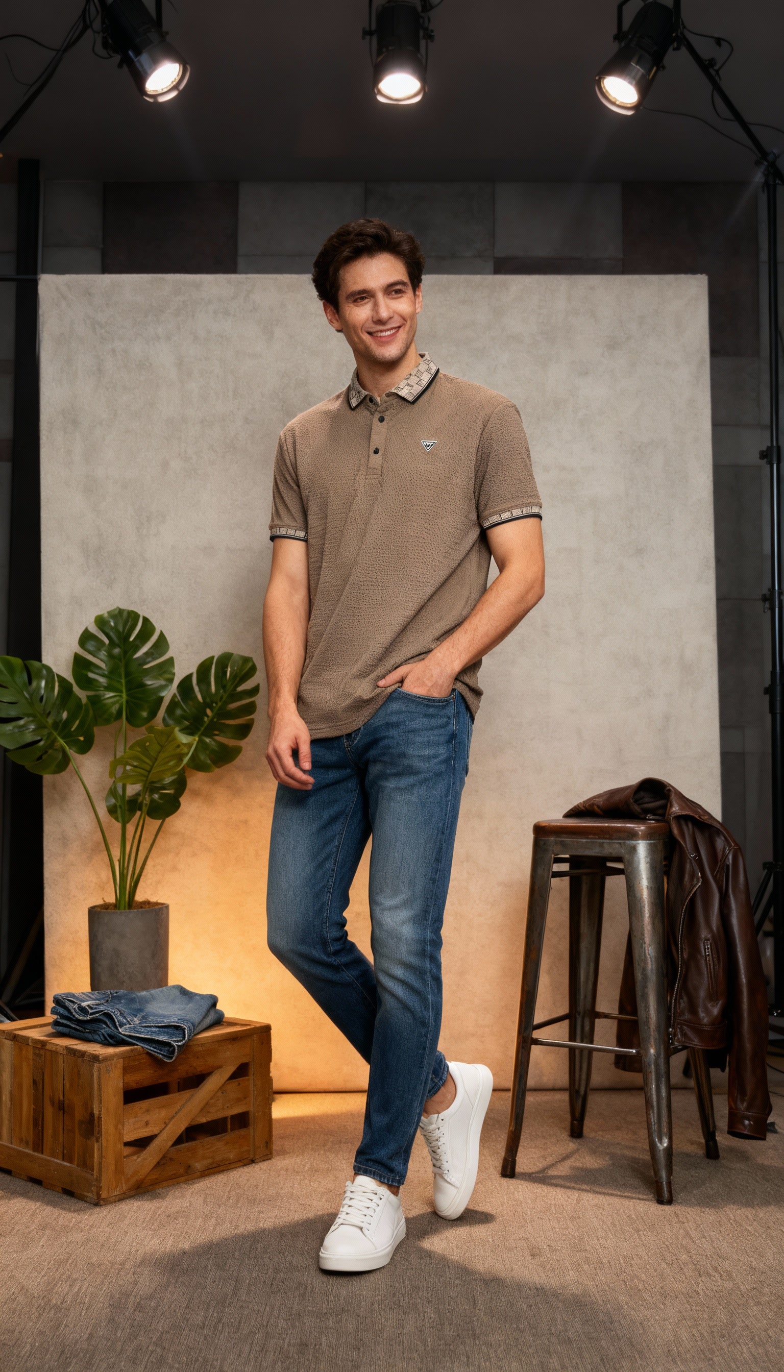 Self Design Polo Men's T-Shirt