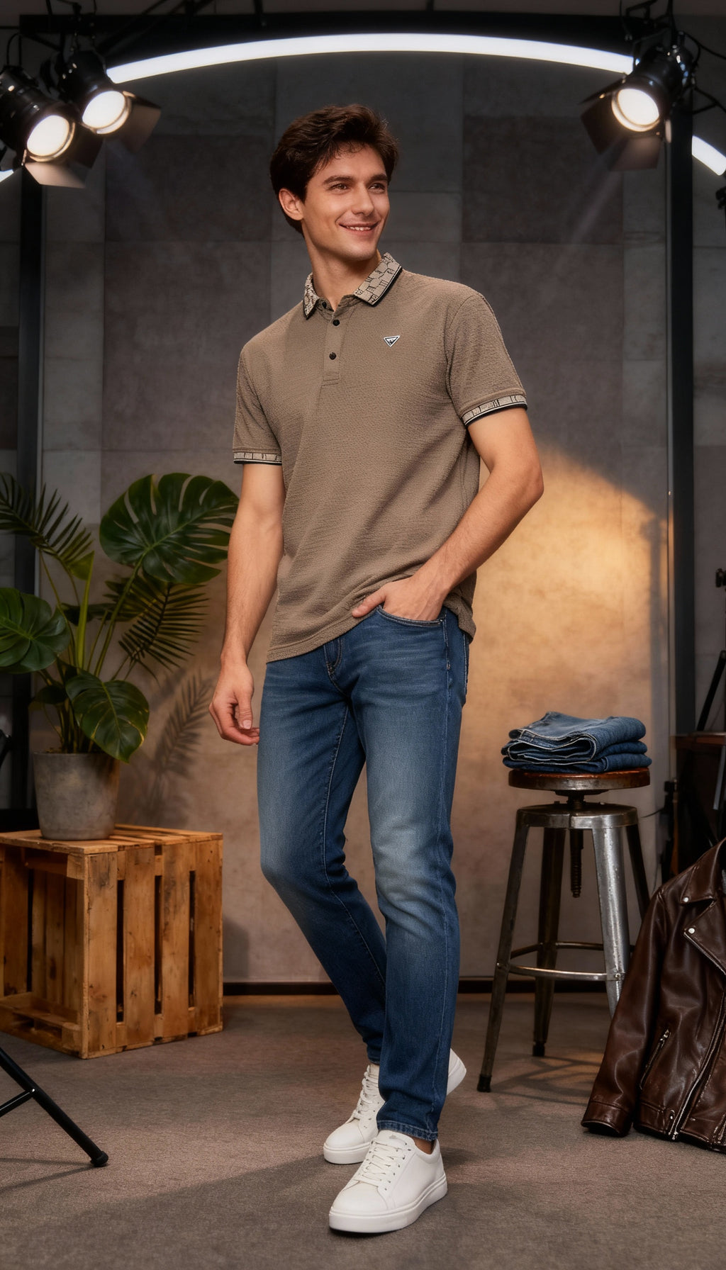 Self Design Polo Men's T-Shirt