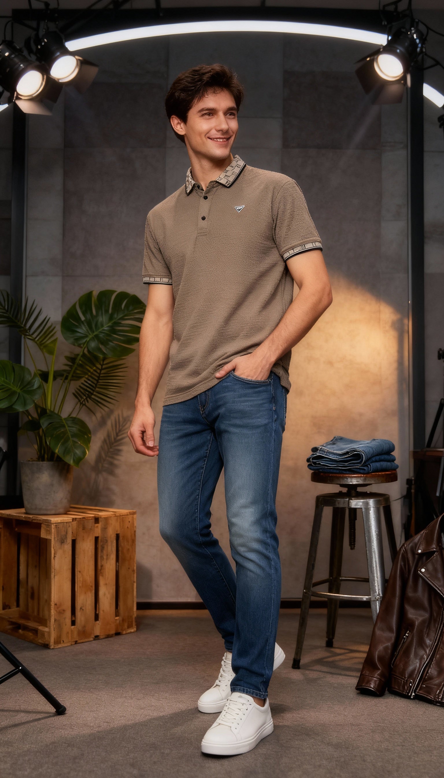 Self Design Polo Men's T-Shirt