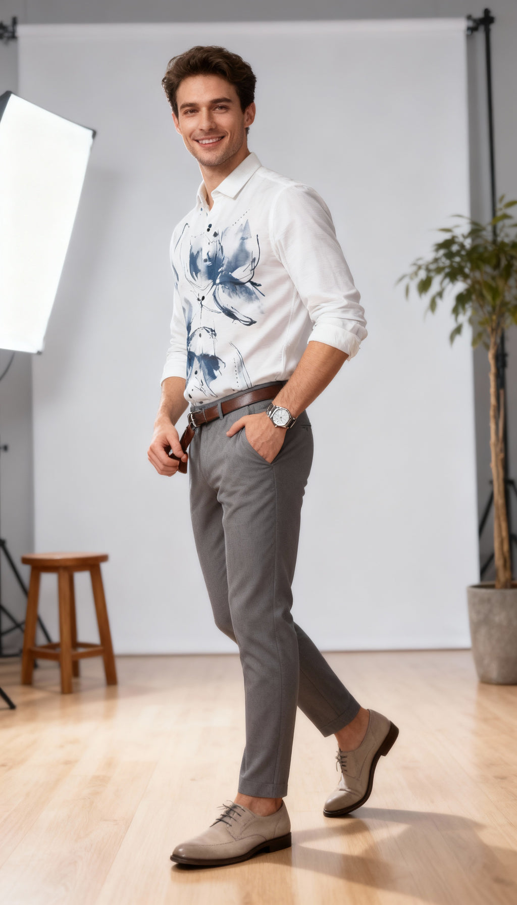 Fancy Self Printed Designer Party Wear Men's Shirt