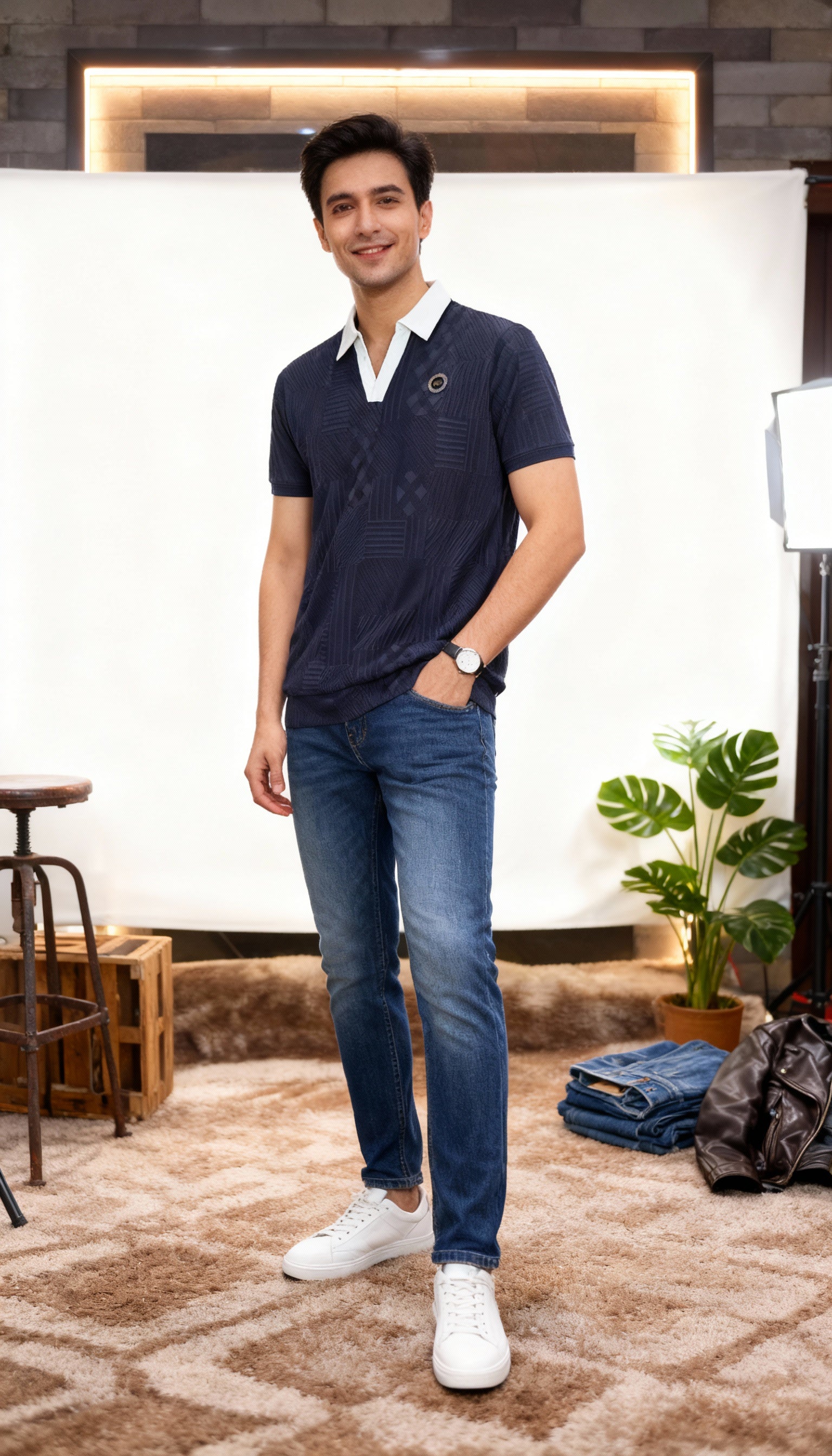 Self Printed Men's Polo T-Shirt