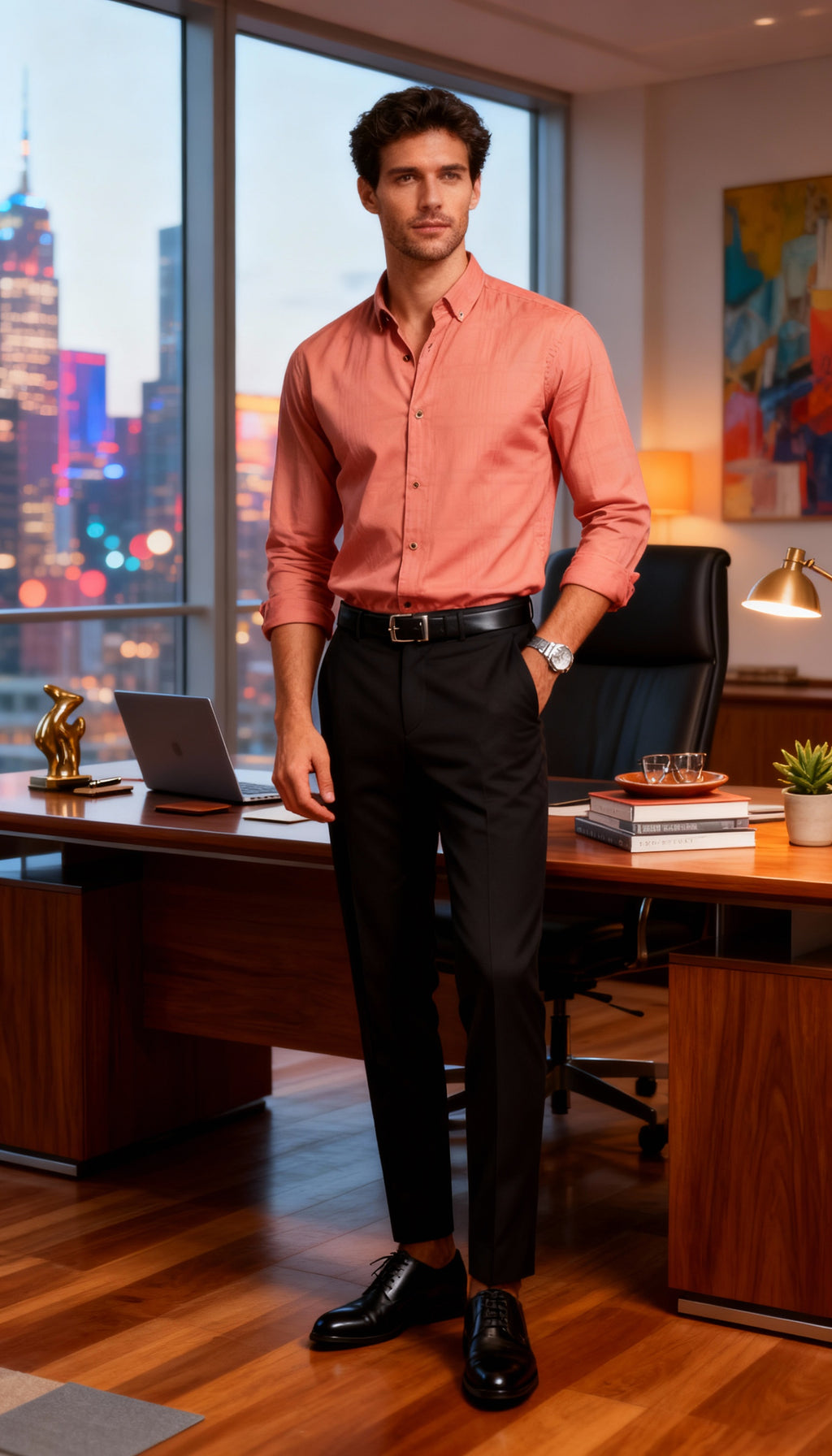 Self Design Plain Club Wear Men's Shirt