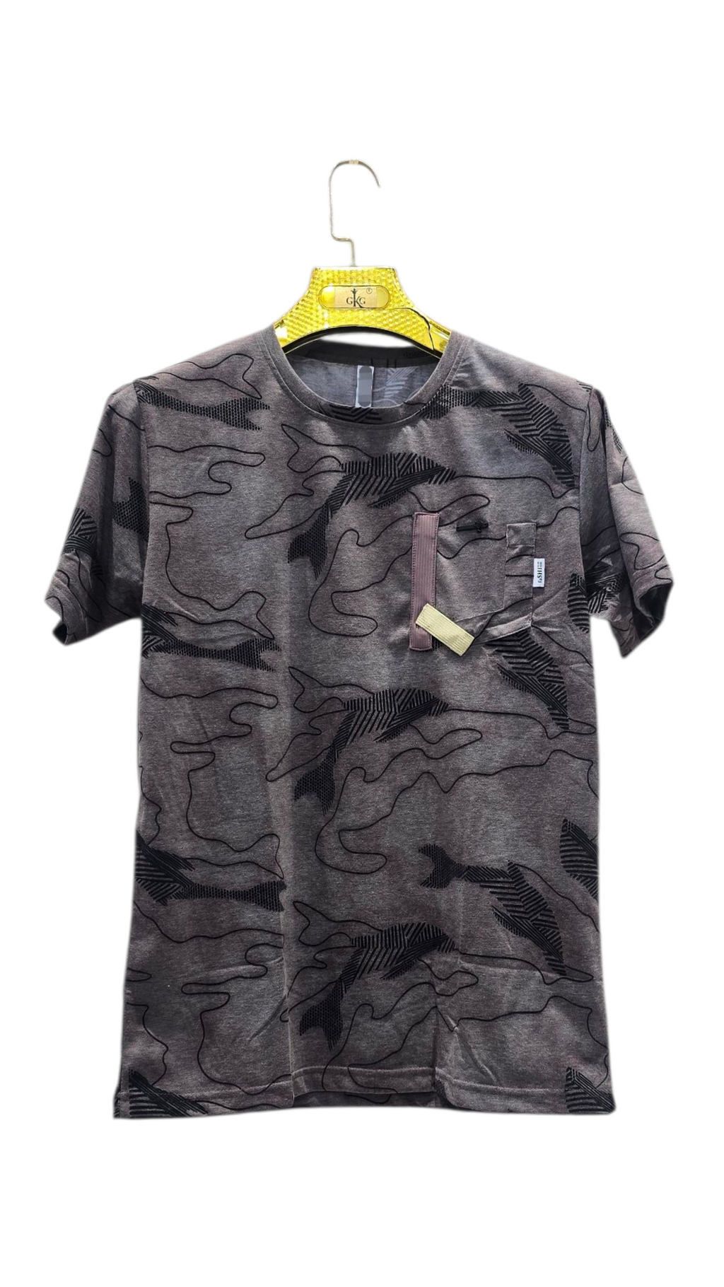 Self Printed Men's T-Shirt With Designed Pocket