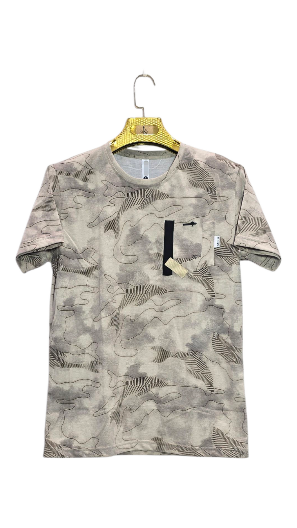 Self Printed Men's T-Shirt With Designed Pocket