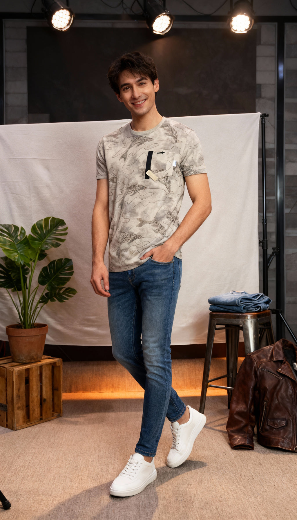 Self Printed Men's T-Shirt With Designed Pocket