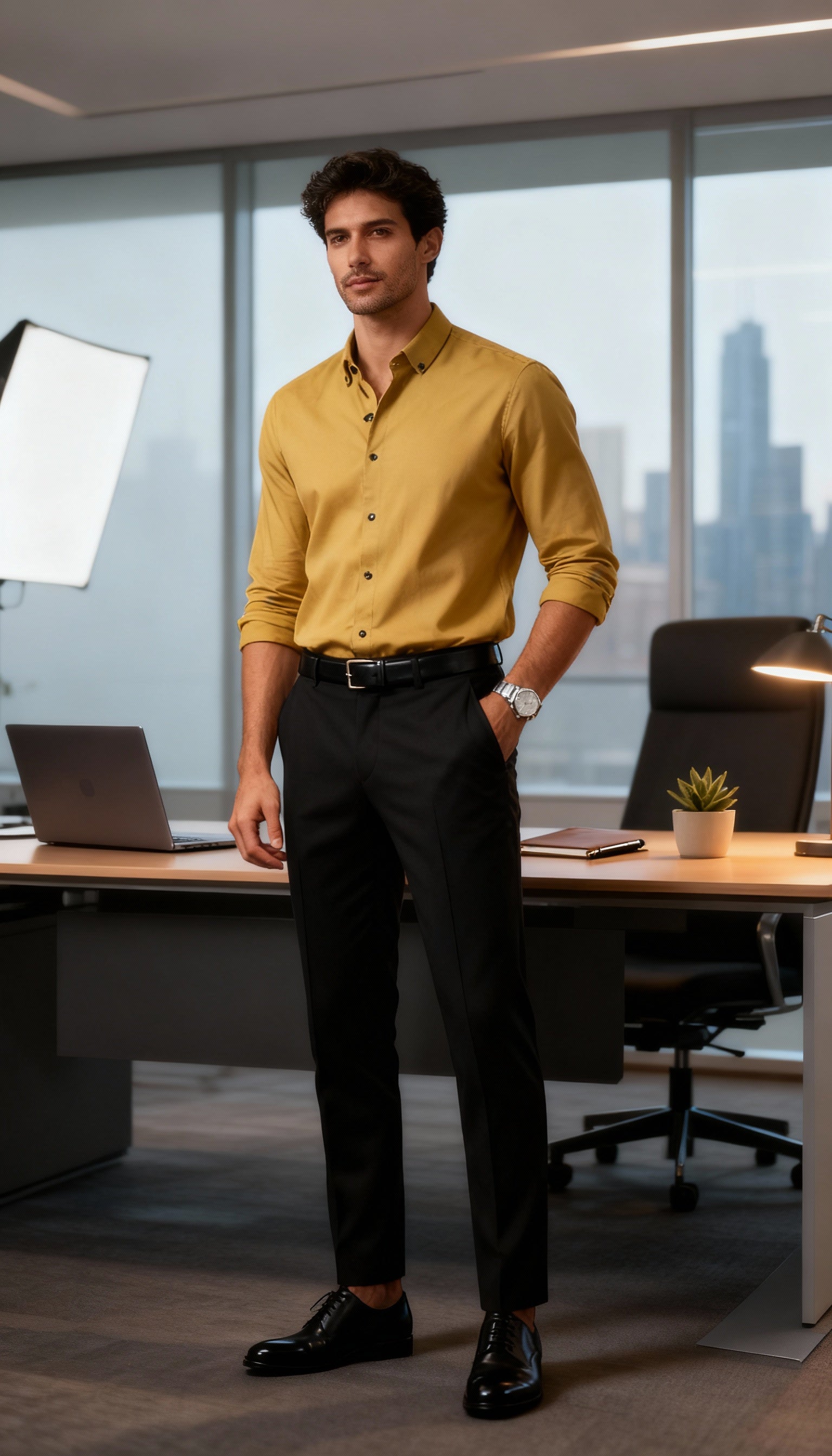 Solid Plain Club Wear Men's Shirt