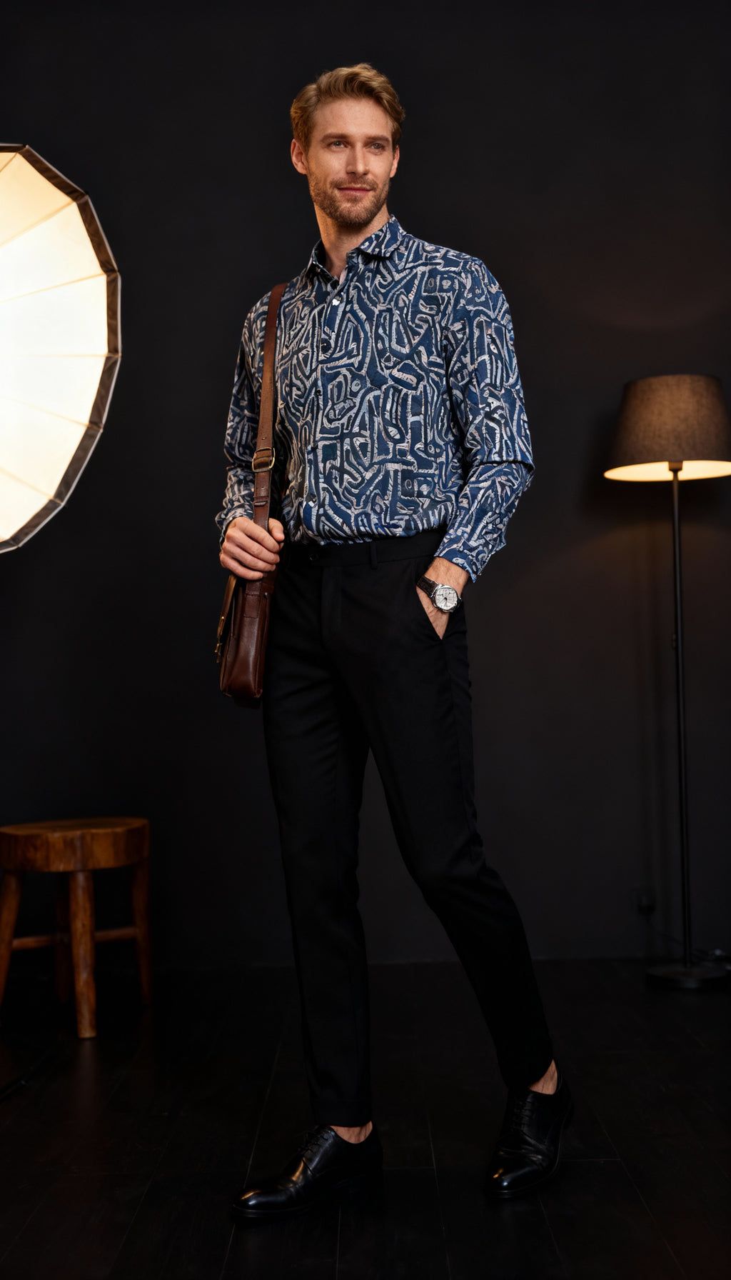 Fancy Self Printed Designer Party Wear Men's Shirt