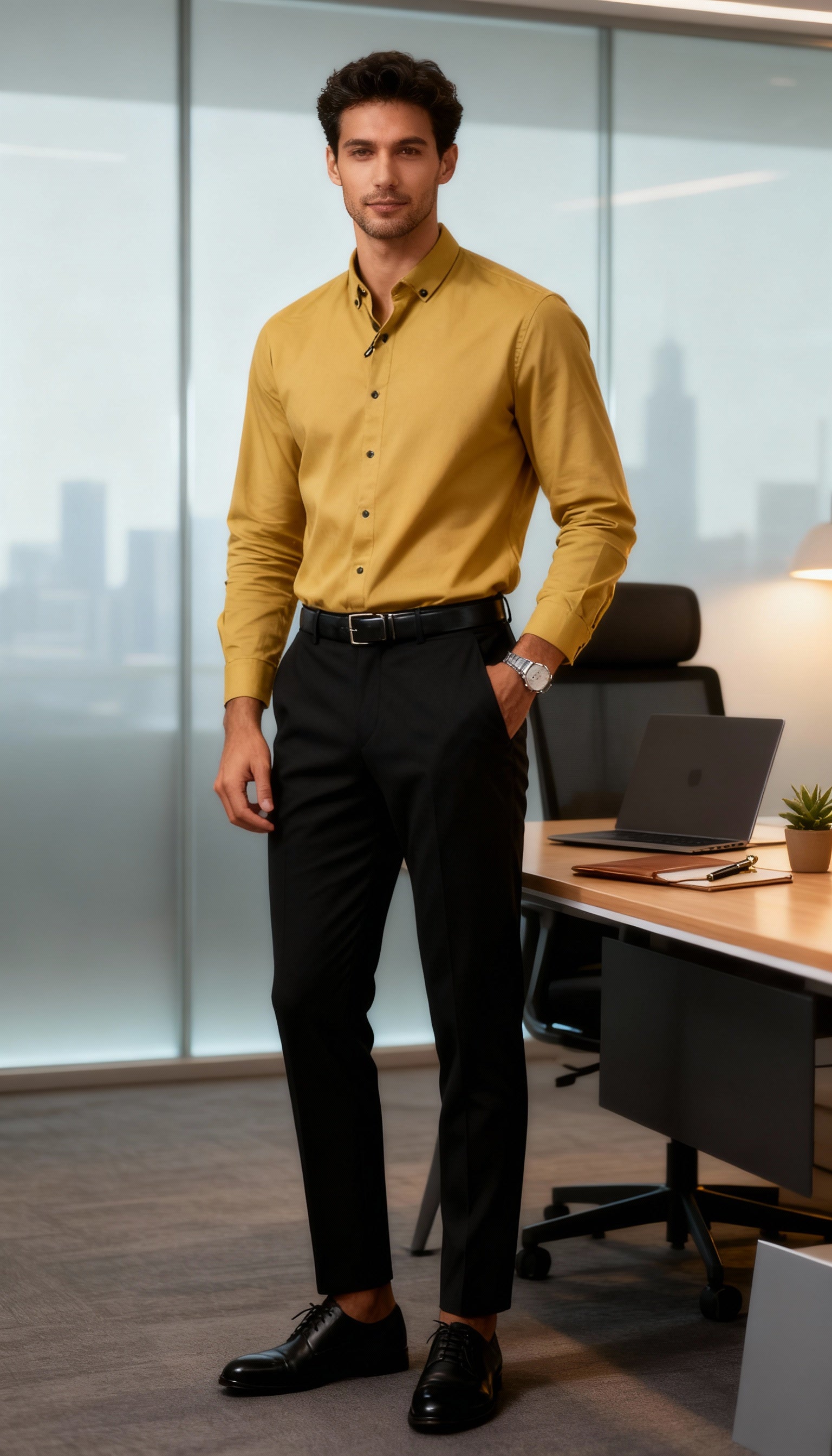 Solid Plain Club Wear Men's Shirt