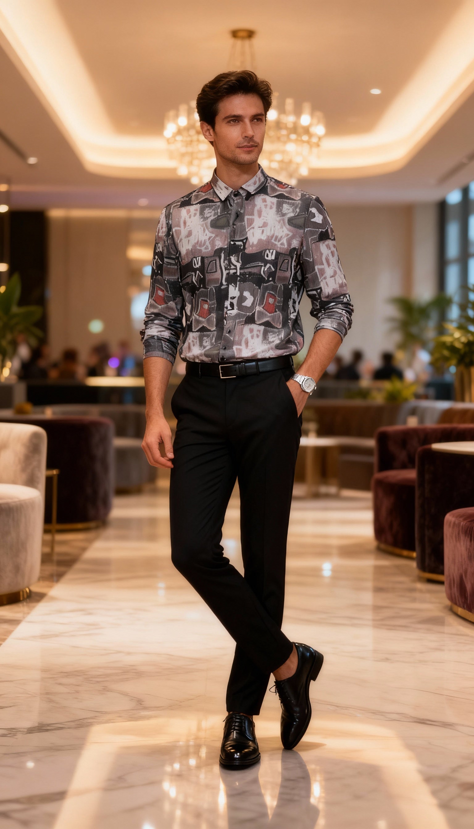 Fancy Printed Designer Party Wear Men's Shirt