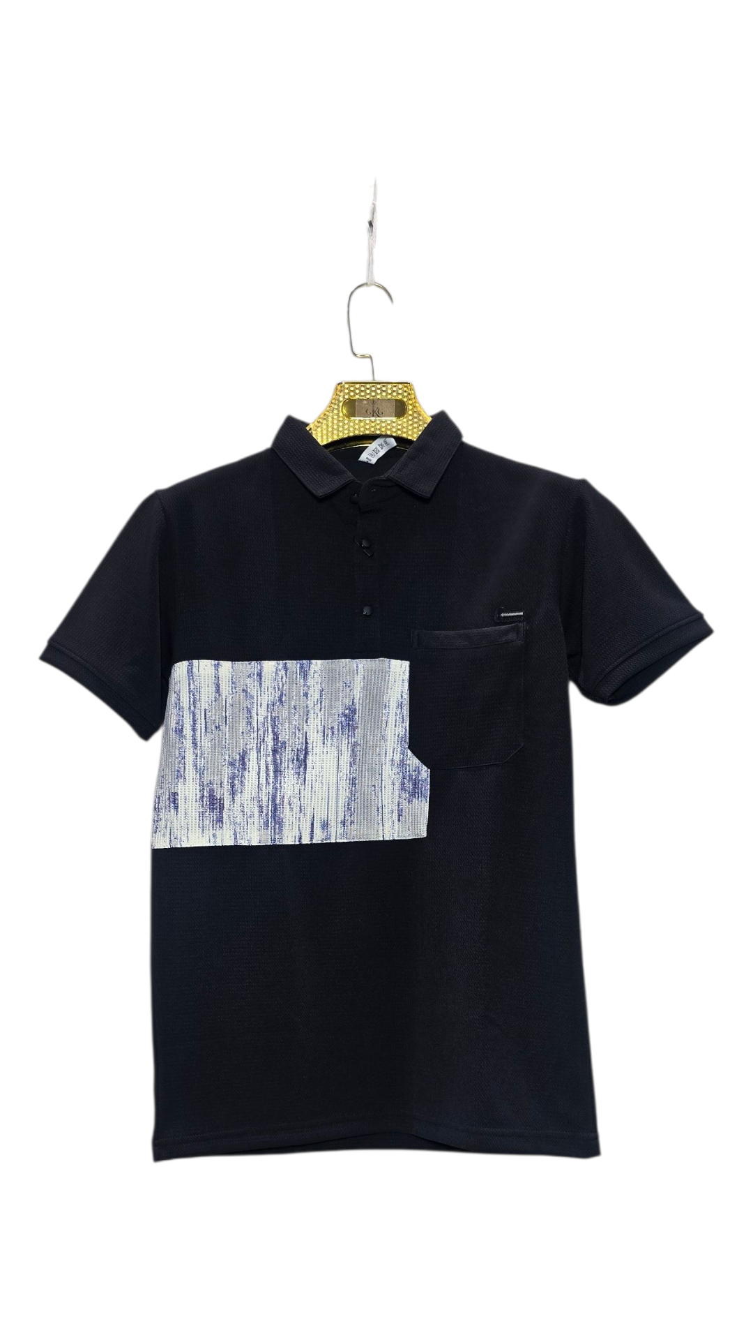 Self Printed Polo Men's T-Shirt With Pocket