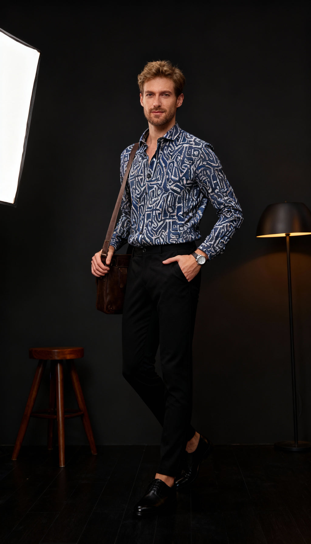 Fancy Self Printed Designer Party Wear Men's Shirt