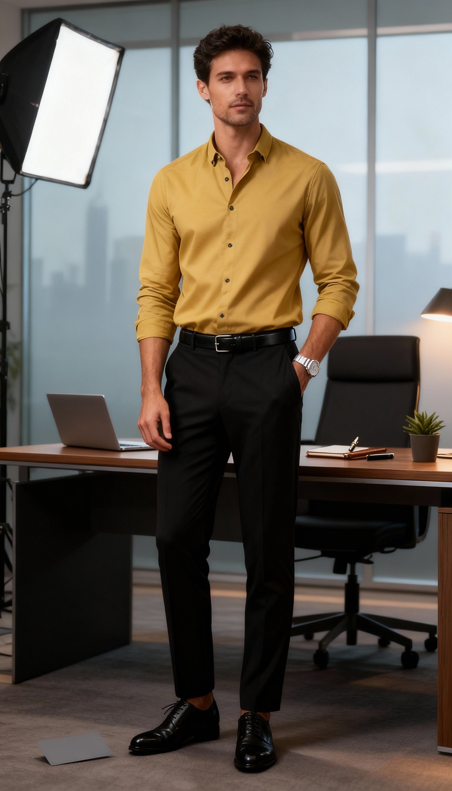 Solid Plain Club Wear Men's Shirt